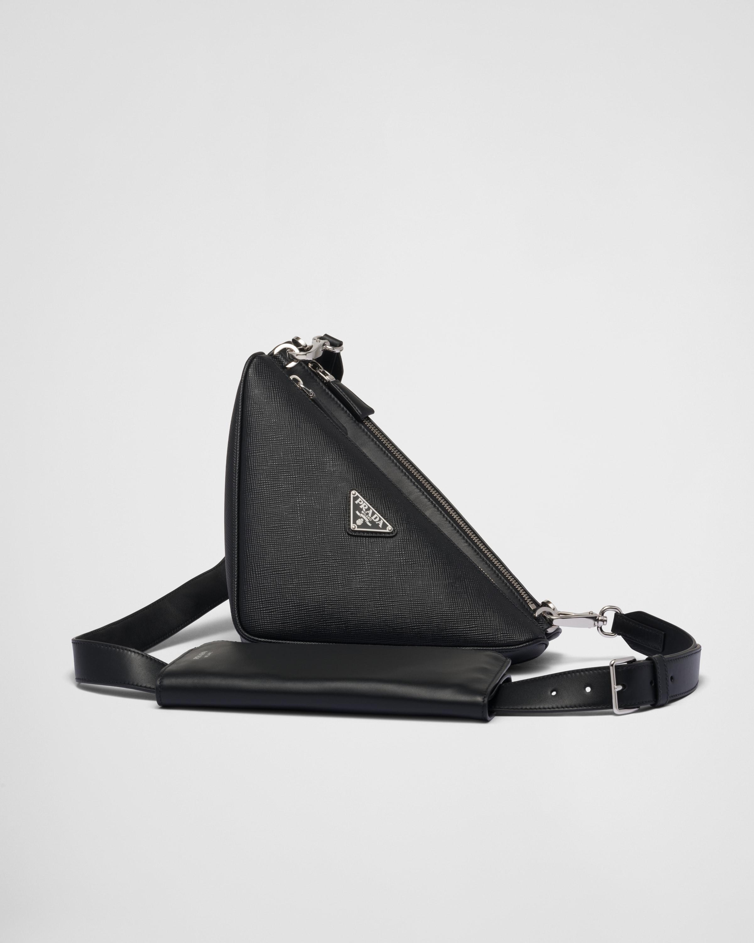 Prada Saffiano Leather Shoulder Bag in Black for Men