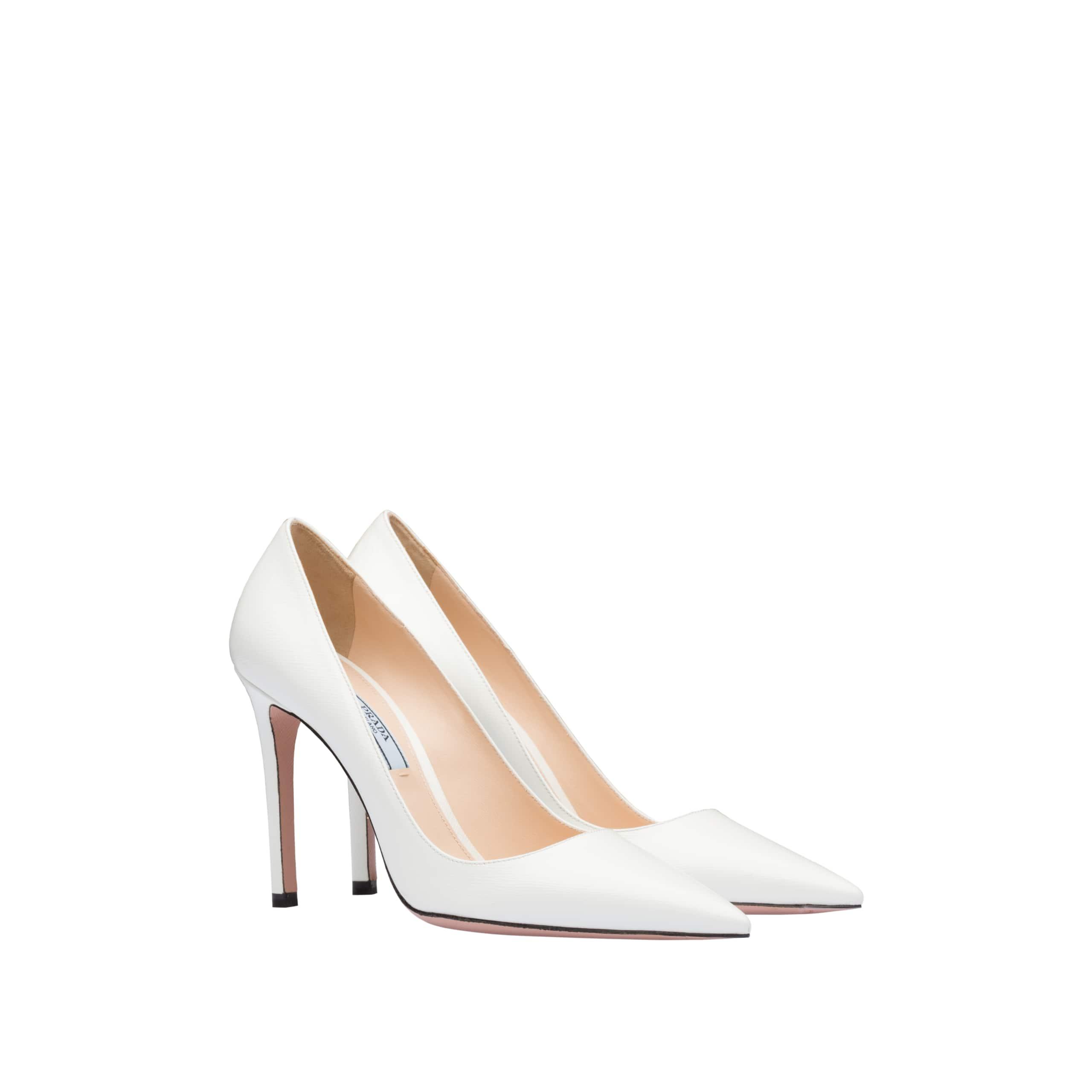 saffiano textured patent leather pumps