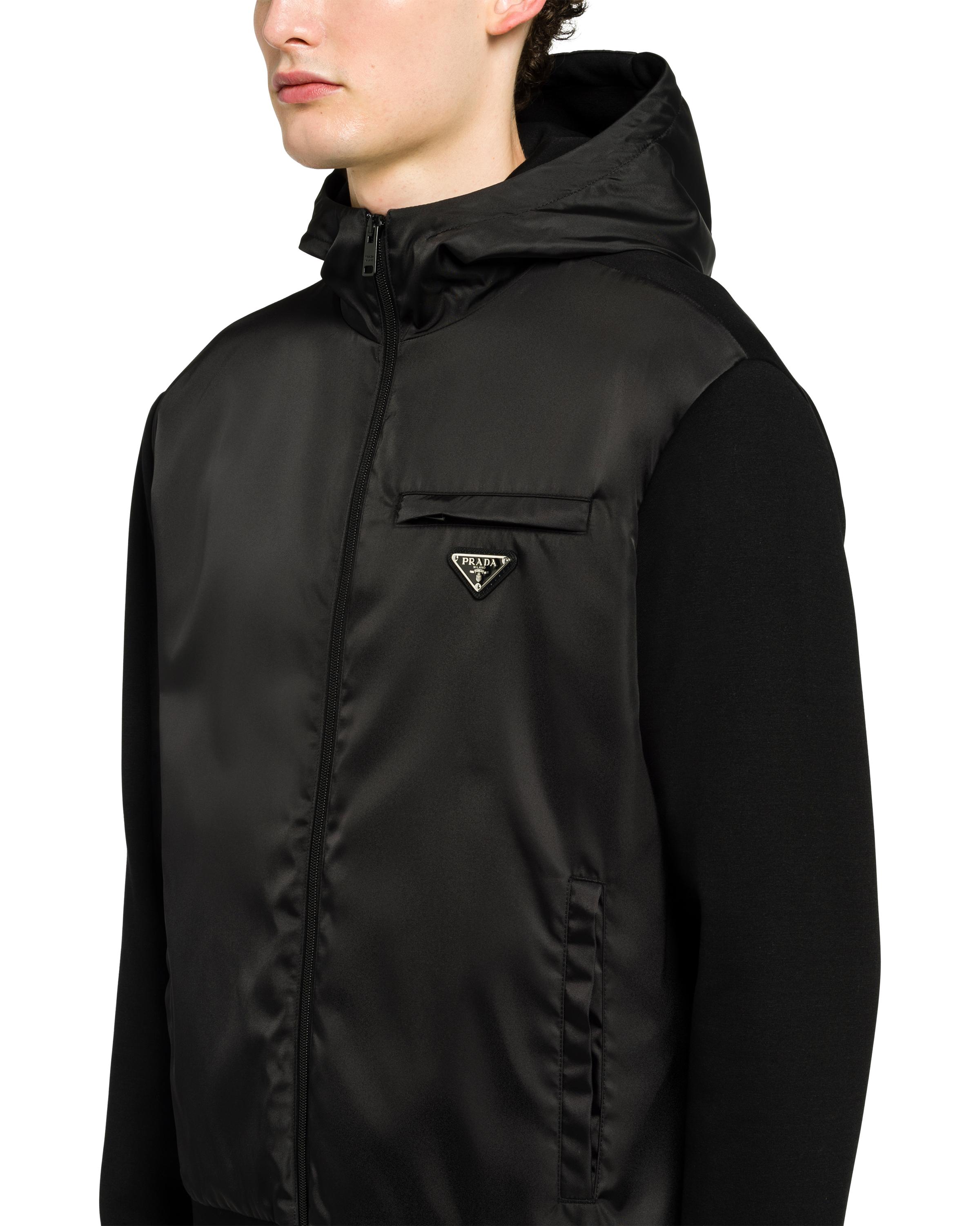 Prada Technical Cotton Fleece Jacket in Black/Black (Black) for Men - Lyst