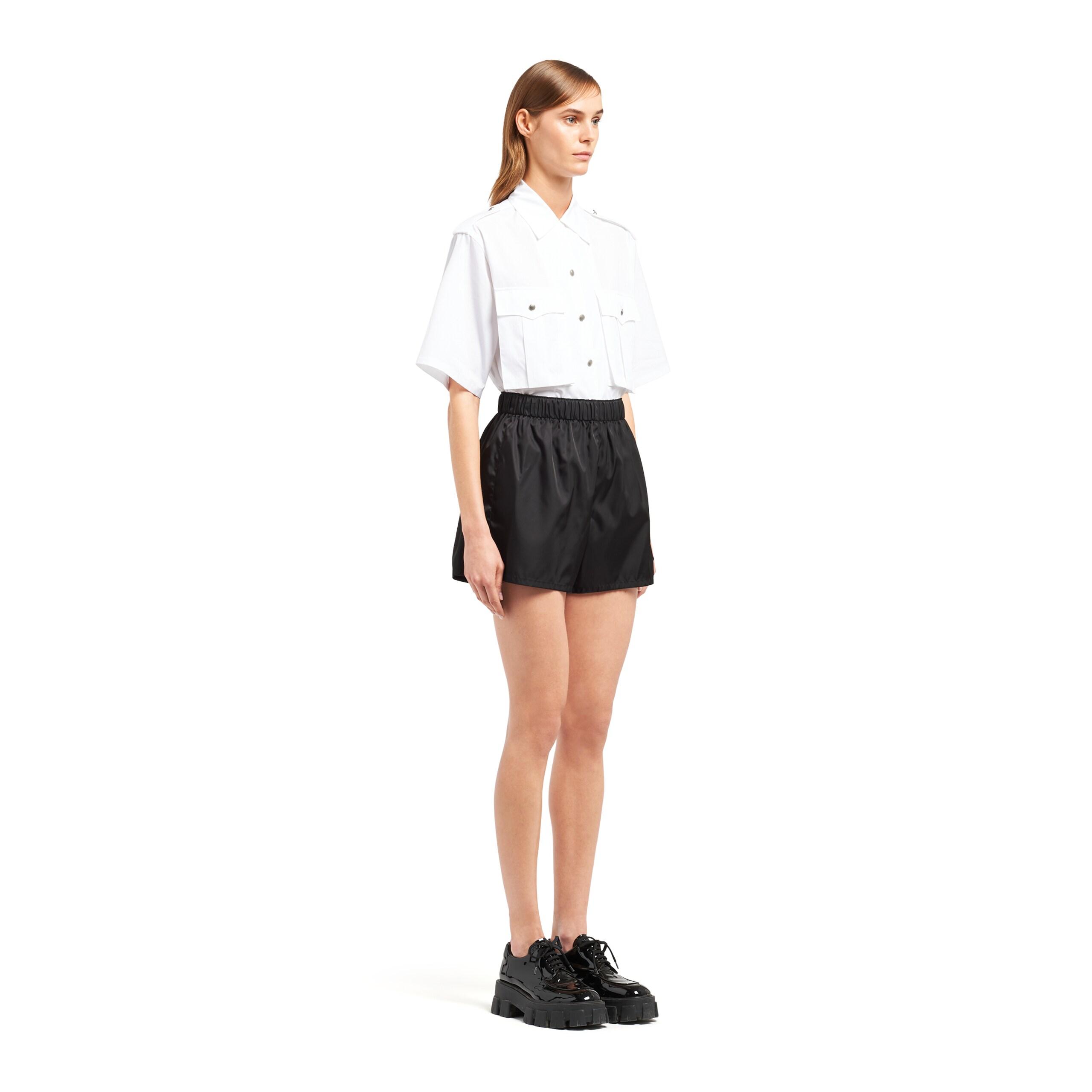 Prada Synthetic Nylon Gabardine Shorts in Black | Lyst