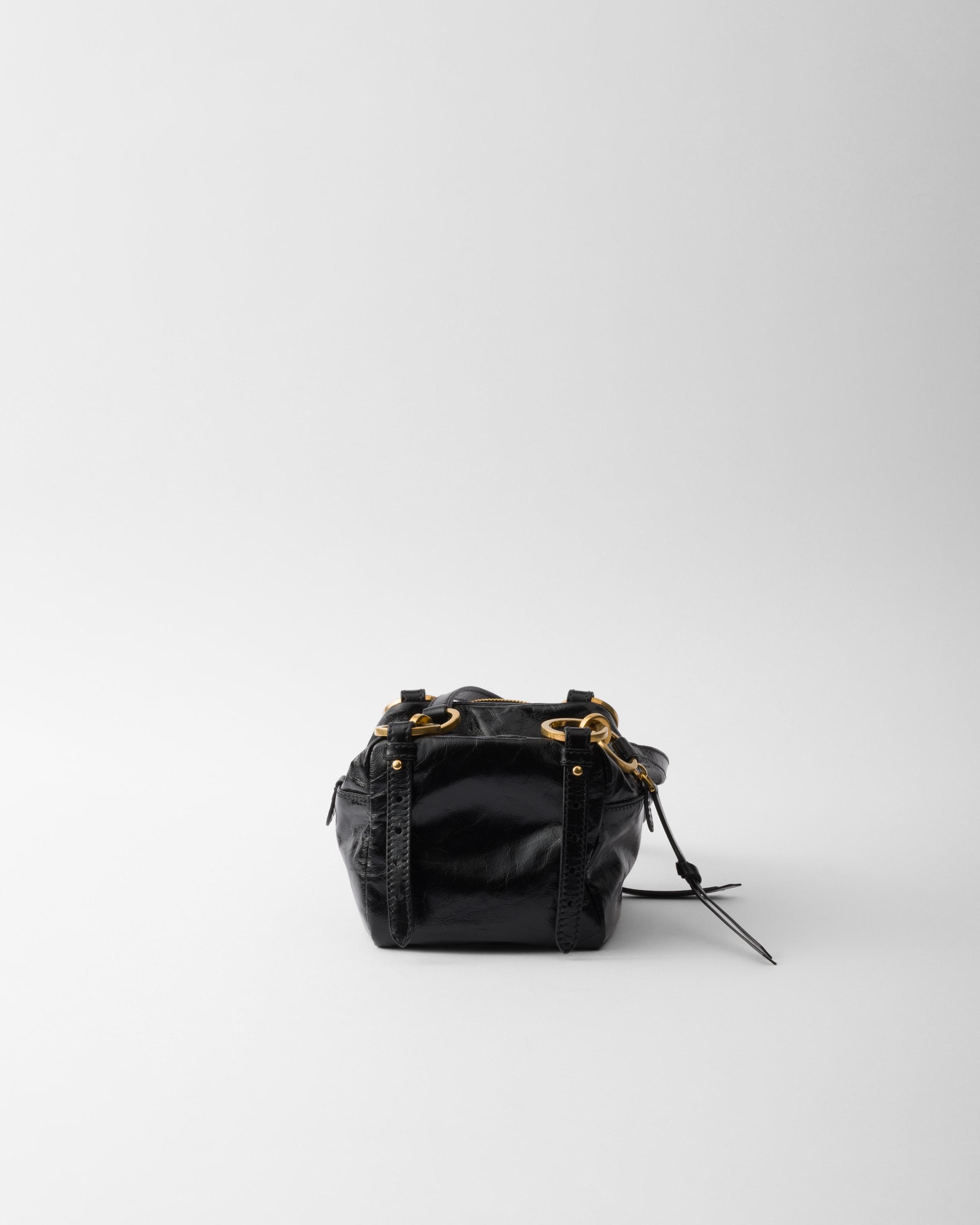 ★PRADA Dangle Leather Top-Handle Mini-Bag Black★ Black Prada Dangle leather top-handle mini-bag | PRADA