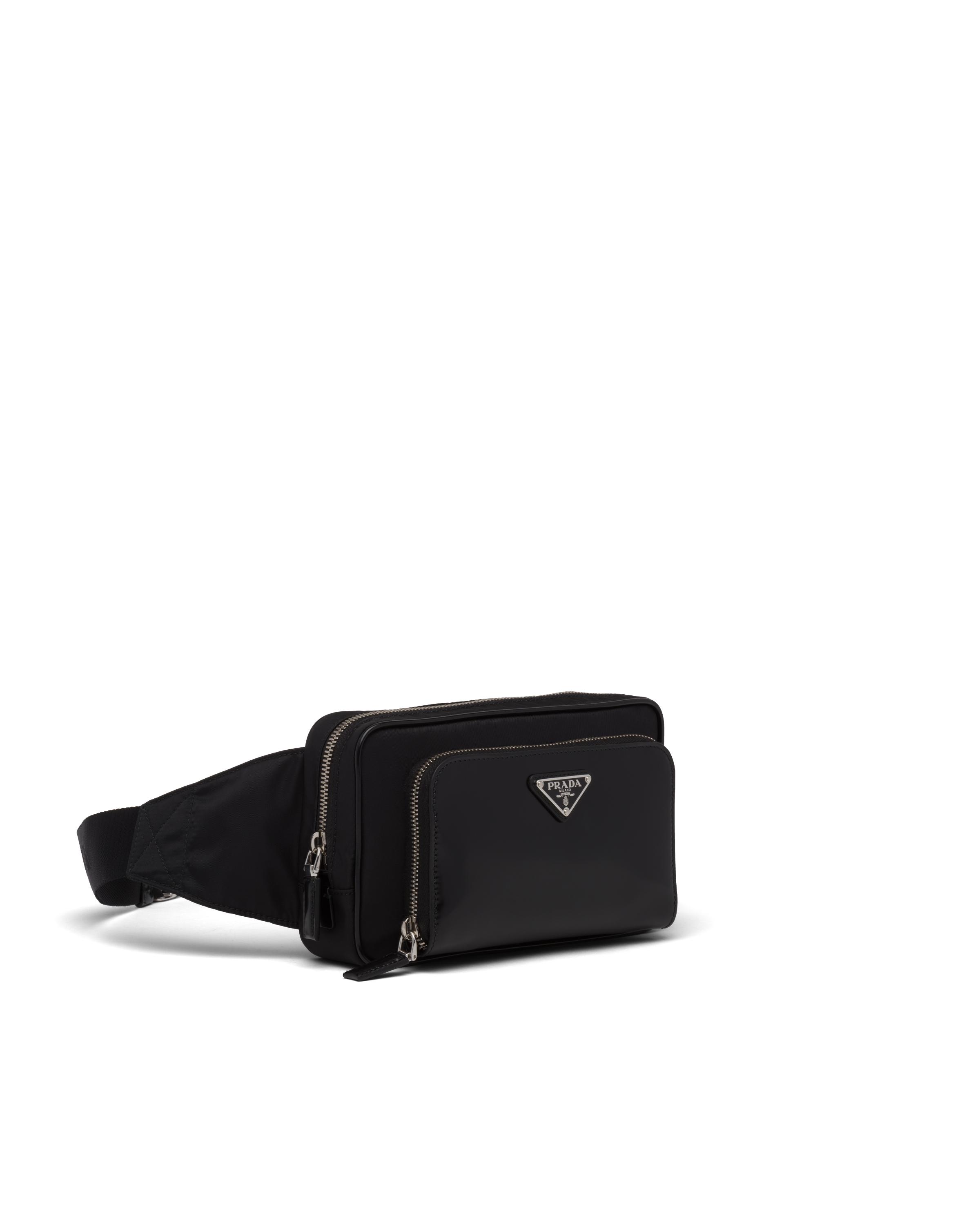 Prada Synthetic Re-nylon And Leather Belt Bag in Black for Men - Lyst