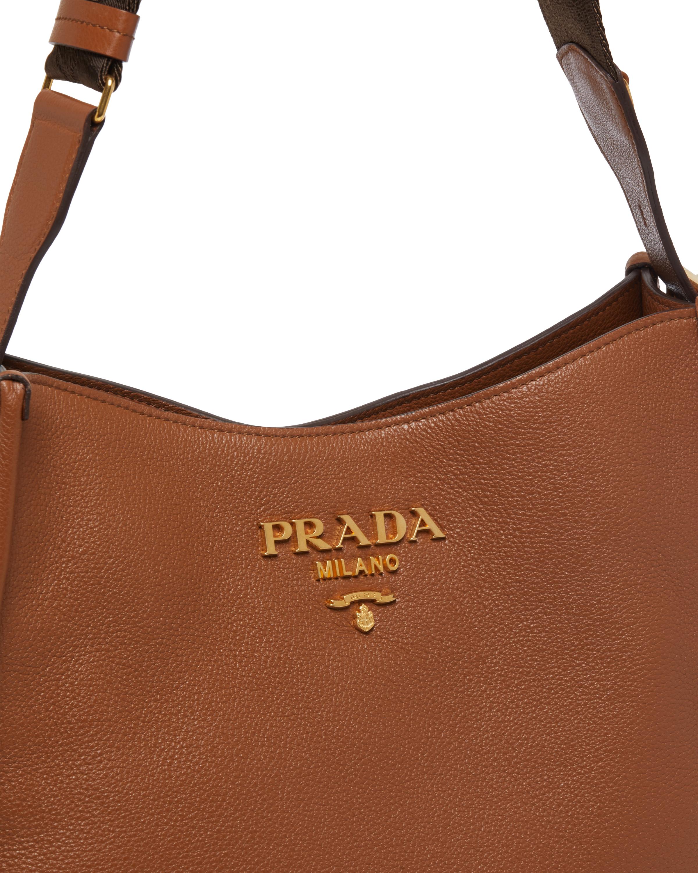 Prada Leather Hobo Bag in Brown | Lyst