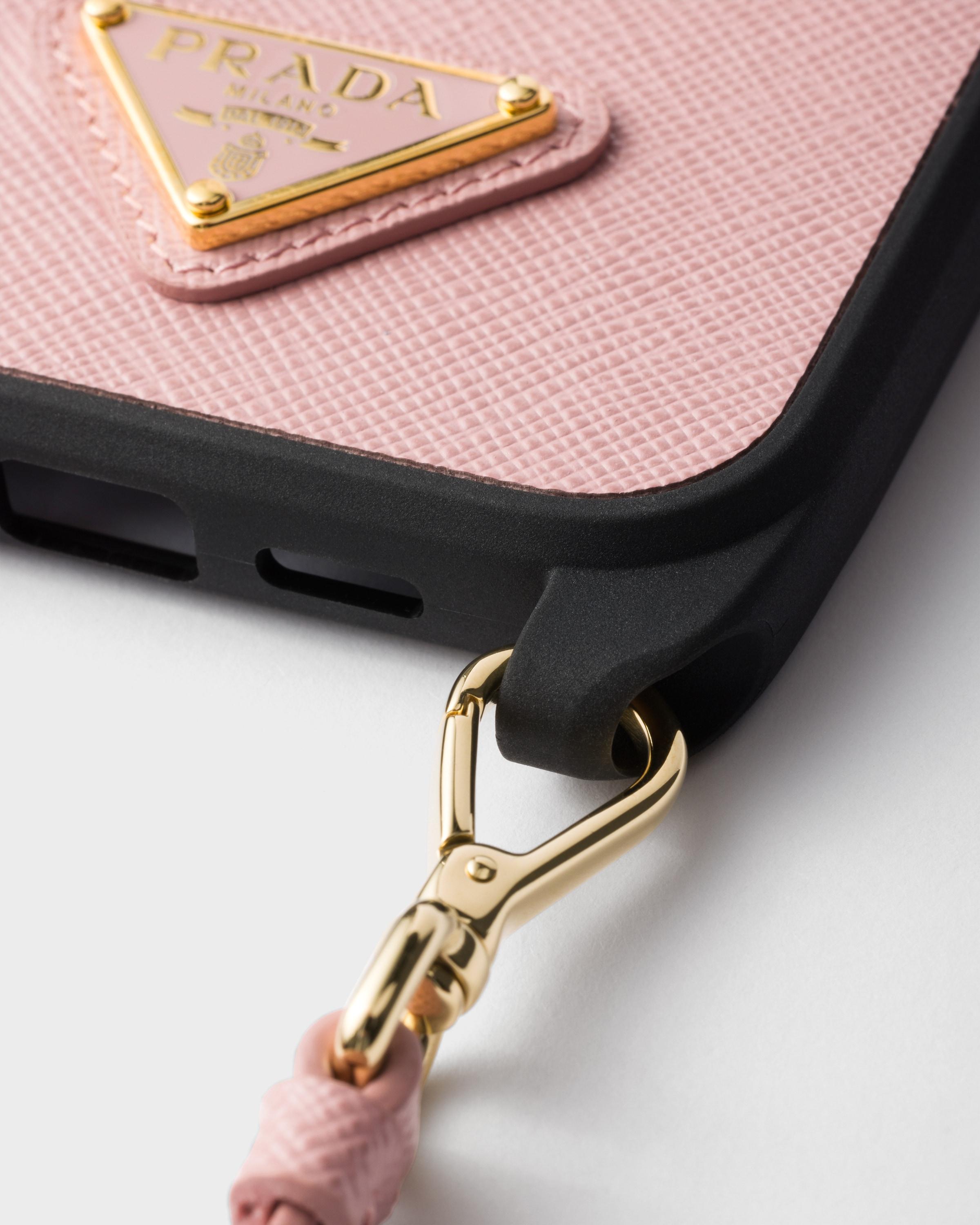 Prada Saffiano Leather Case For Iphone 16 Pro Max With Shoulder