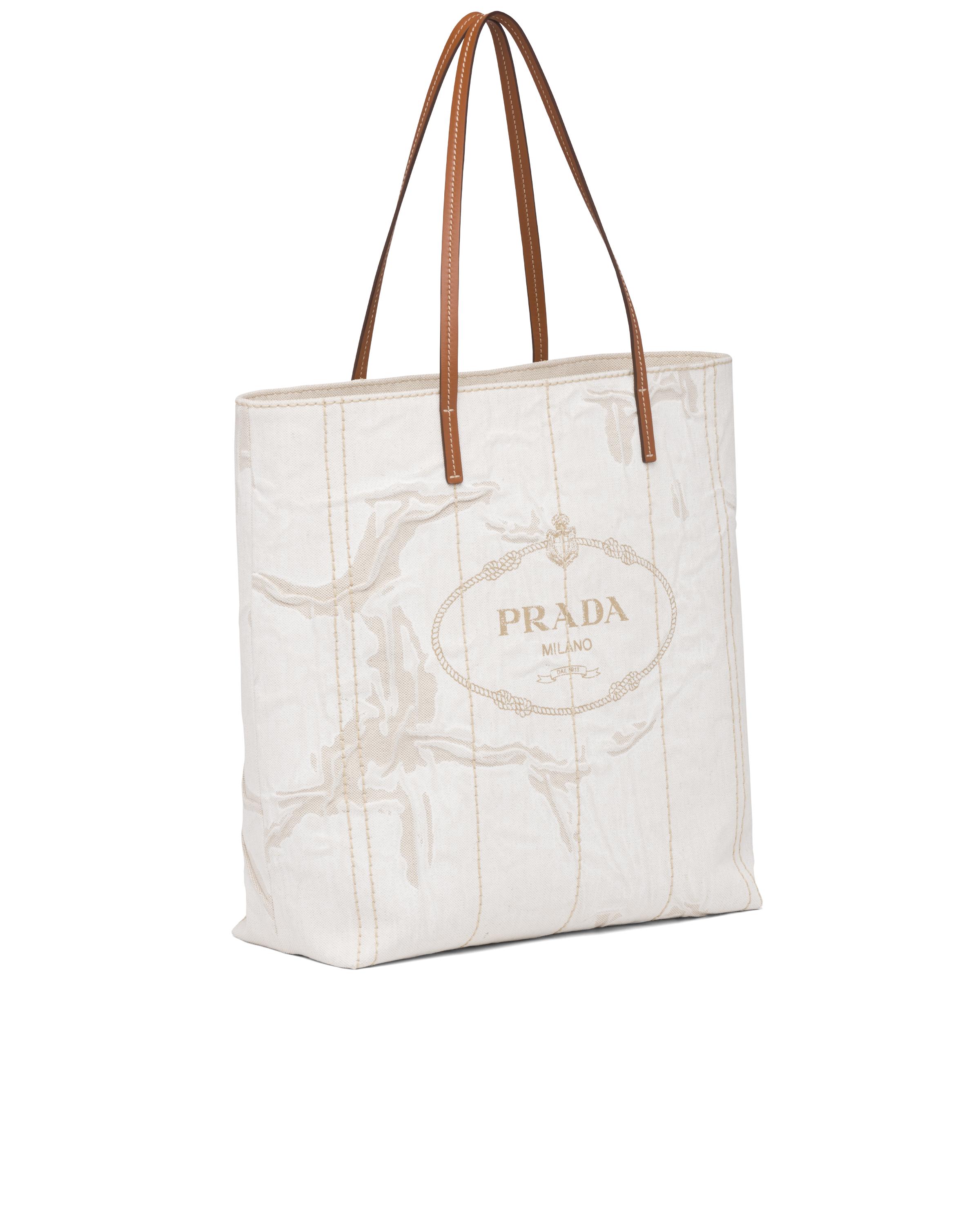 prada linen tote