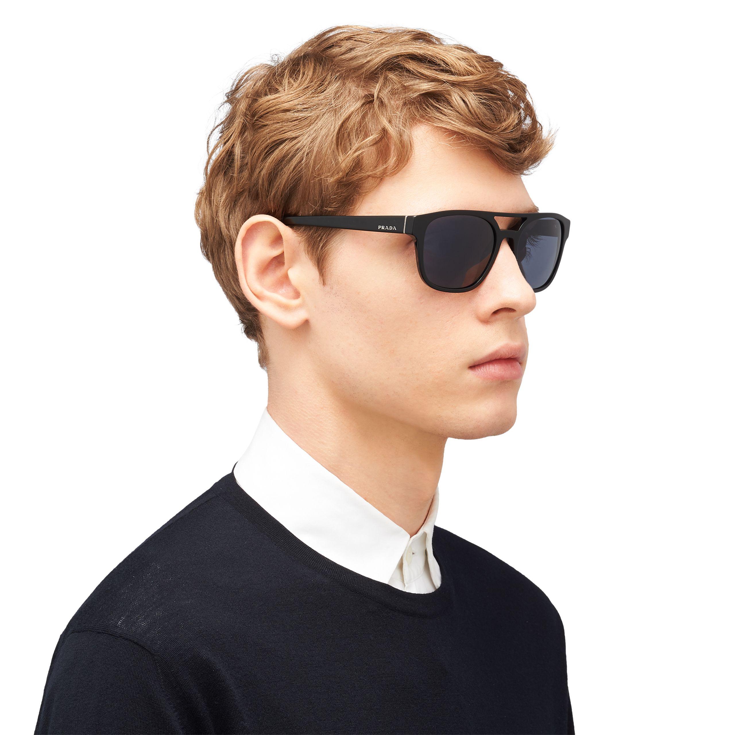 Prada Eyewear Collection Sunglasses Alternative Fit in Black for Men | Lyst