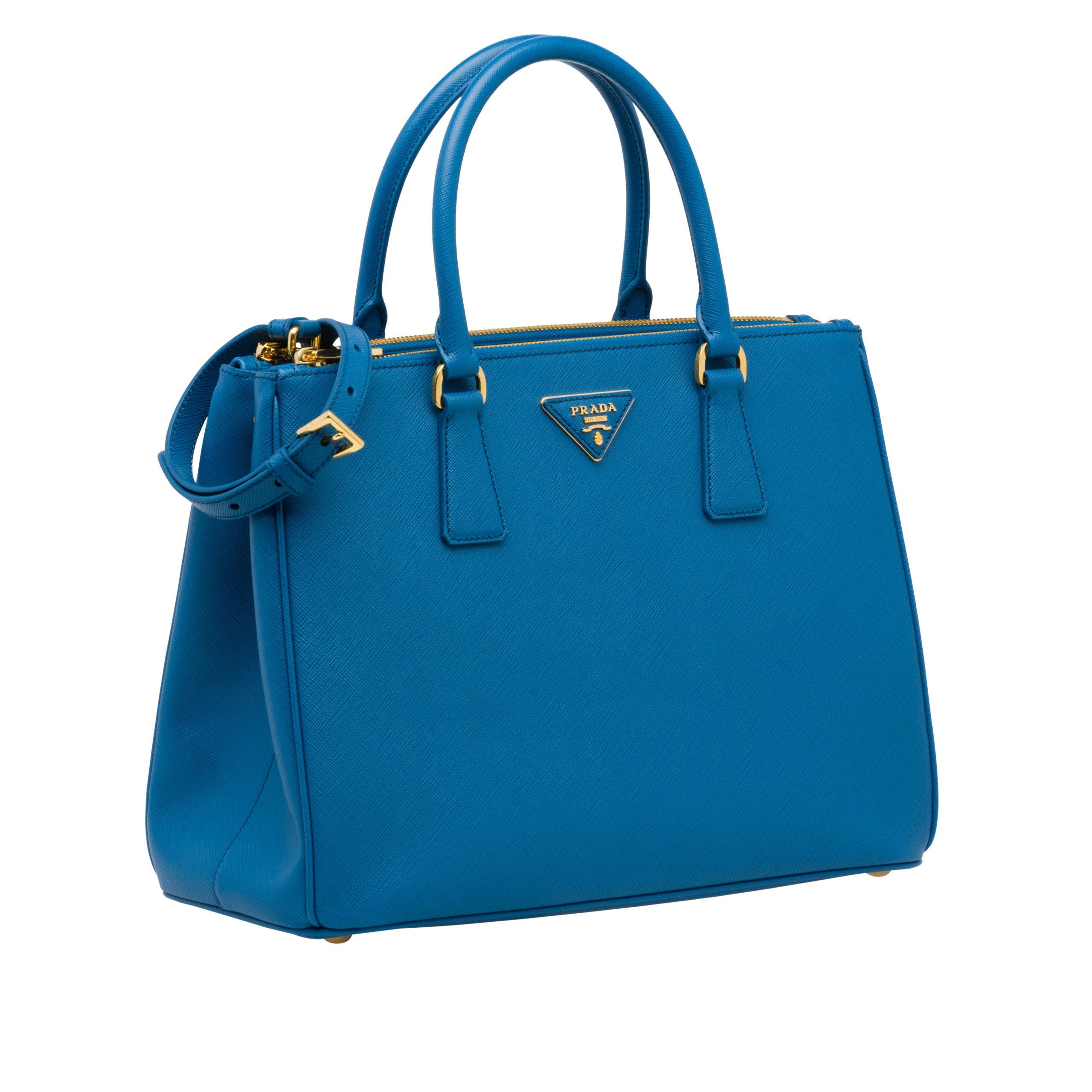 Prada Galleria Medium Saffiano Leather Bag in Blue - Lyst