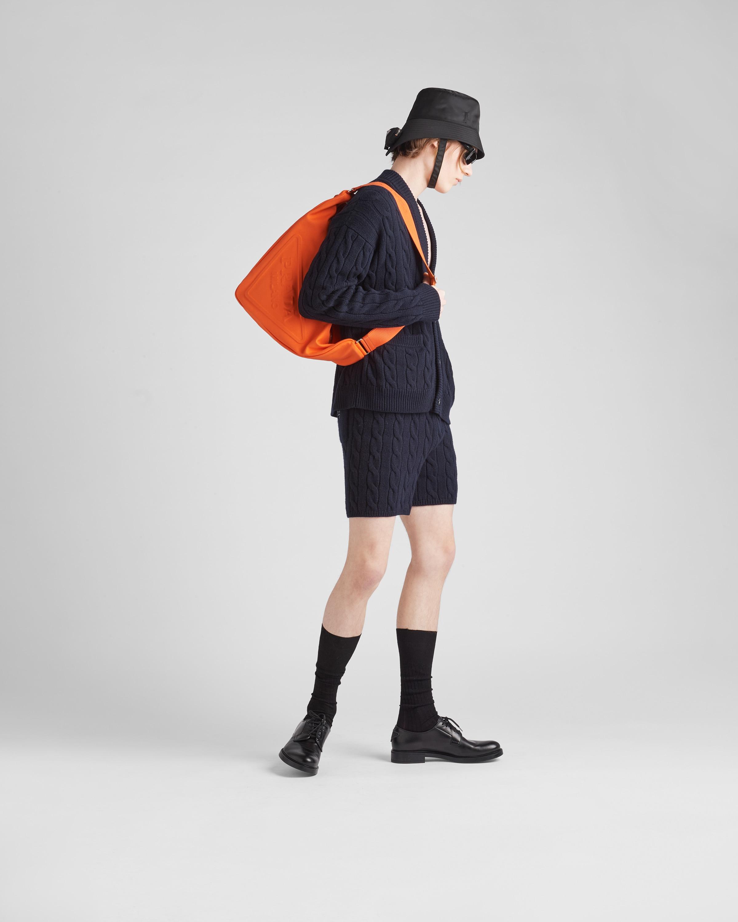 Prada Canvas Triangle Bag in Orange for Men | Lyst