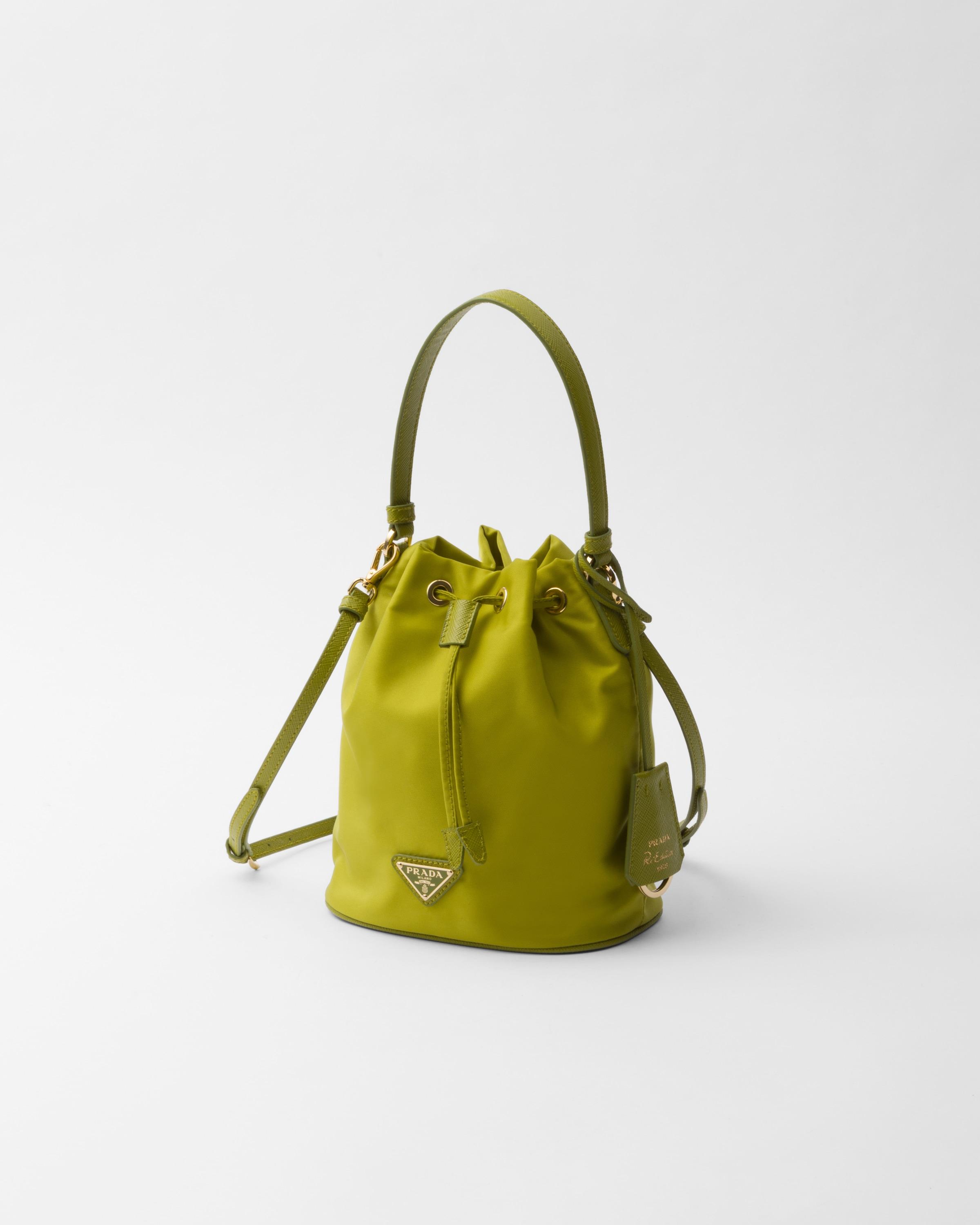 【送料&関税込】Prada Pastel Green Re-nylon Bucket Bag Prada Bucket Bag: Lime Green Crystal Detail
