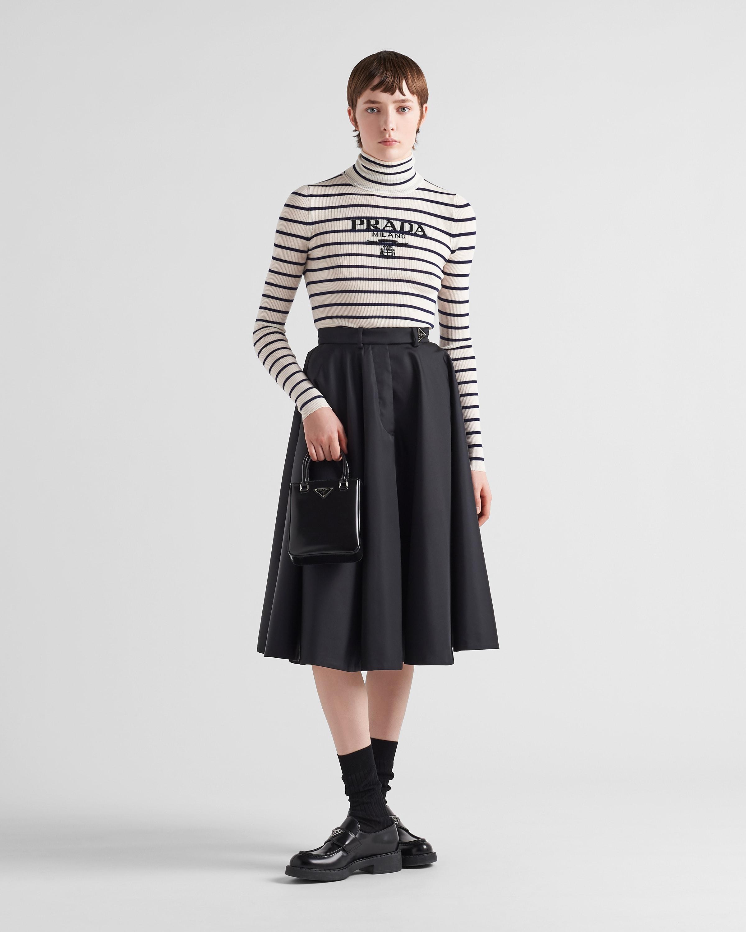 Prada Pleated Full Skirt in Black | Lyst