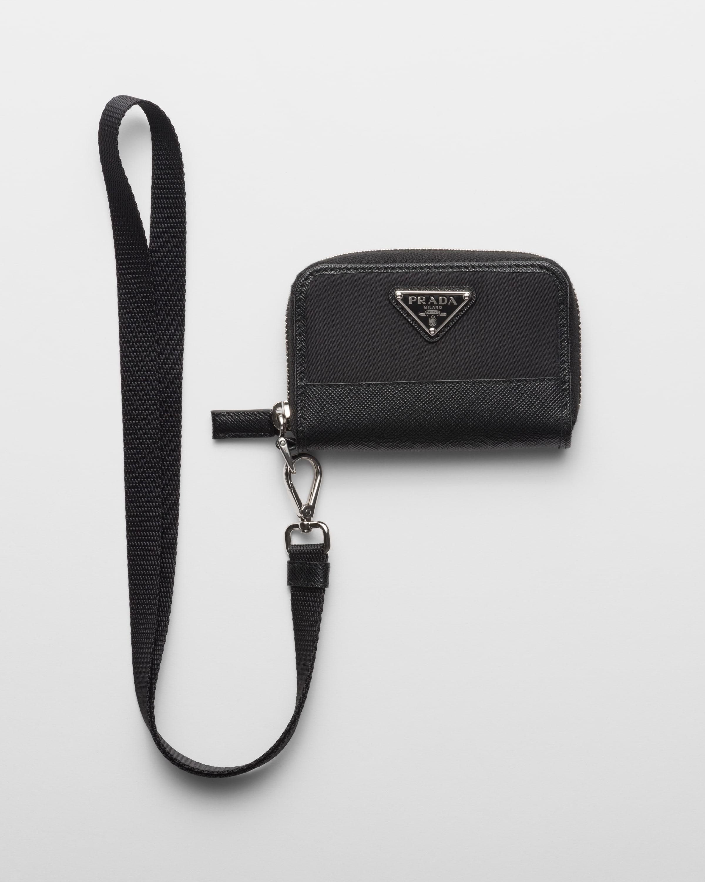 Prada Re Nylon And Saffiano Leather Coin Purse in Black for Men Lyst UK
