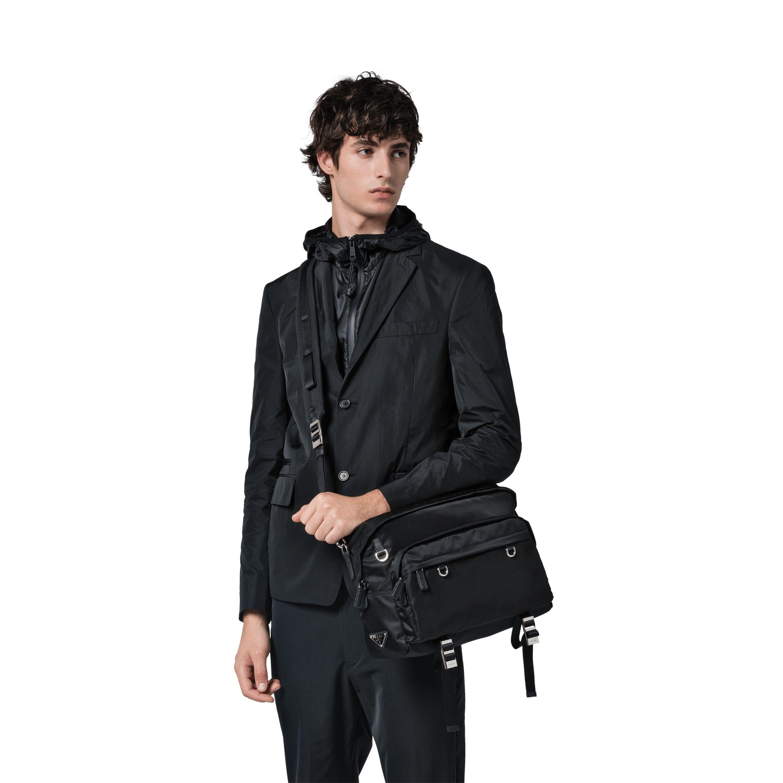 Prada Technical Fabric Messenger Bag in Black for Men | Lyst