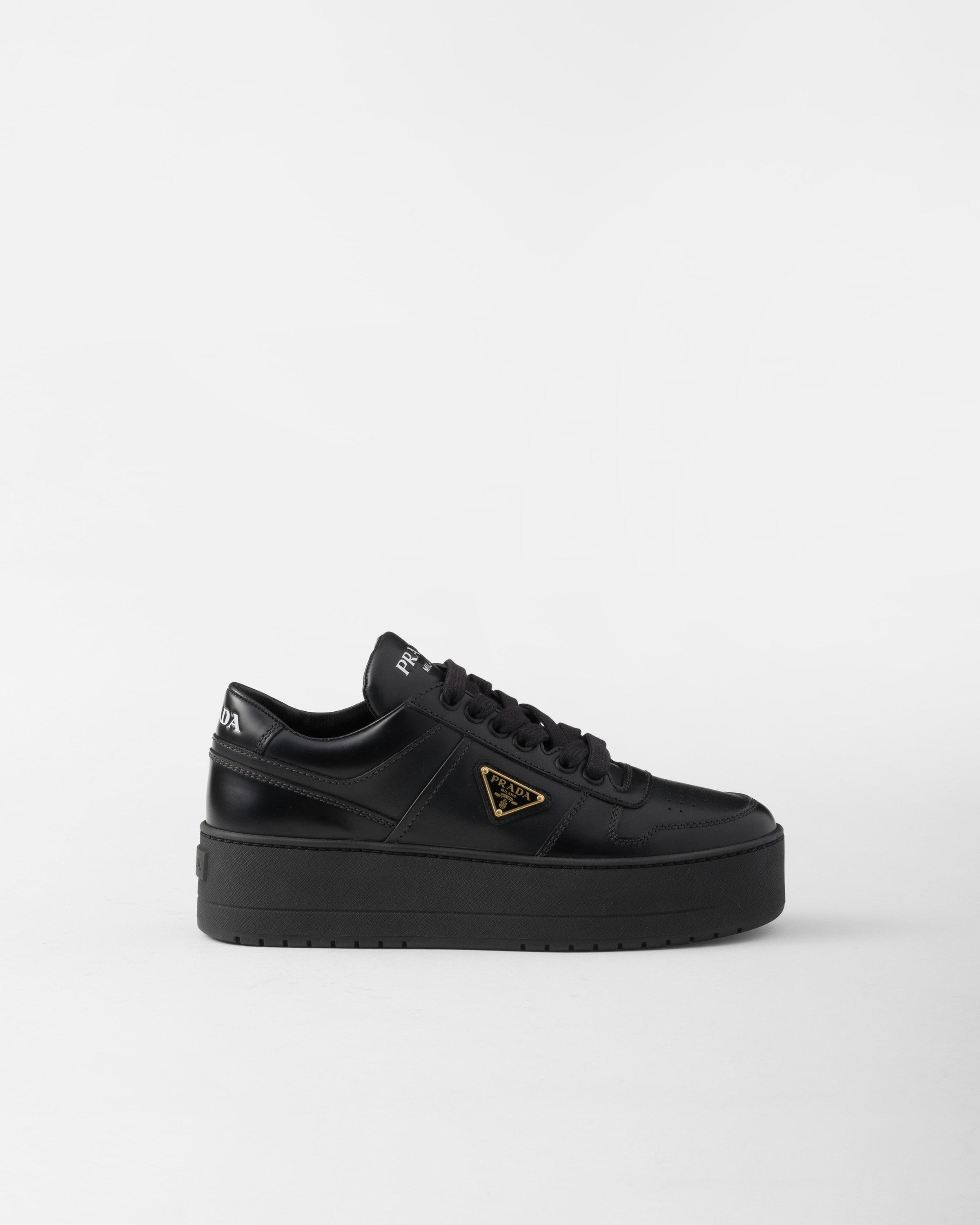 Prada Leather Downtown Bold Sneakers 50 in Black Lyst UK