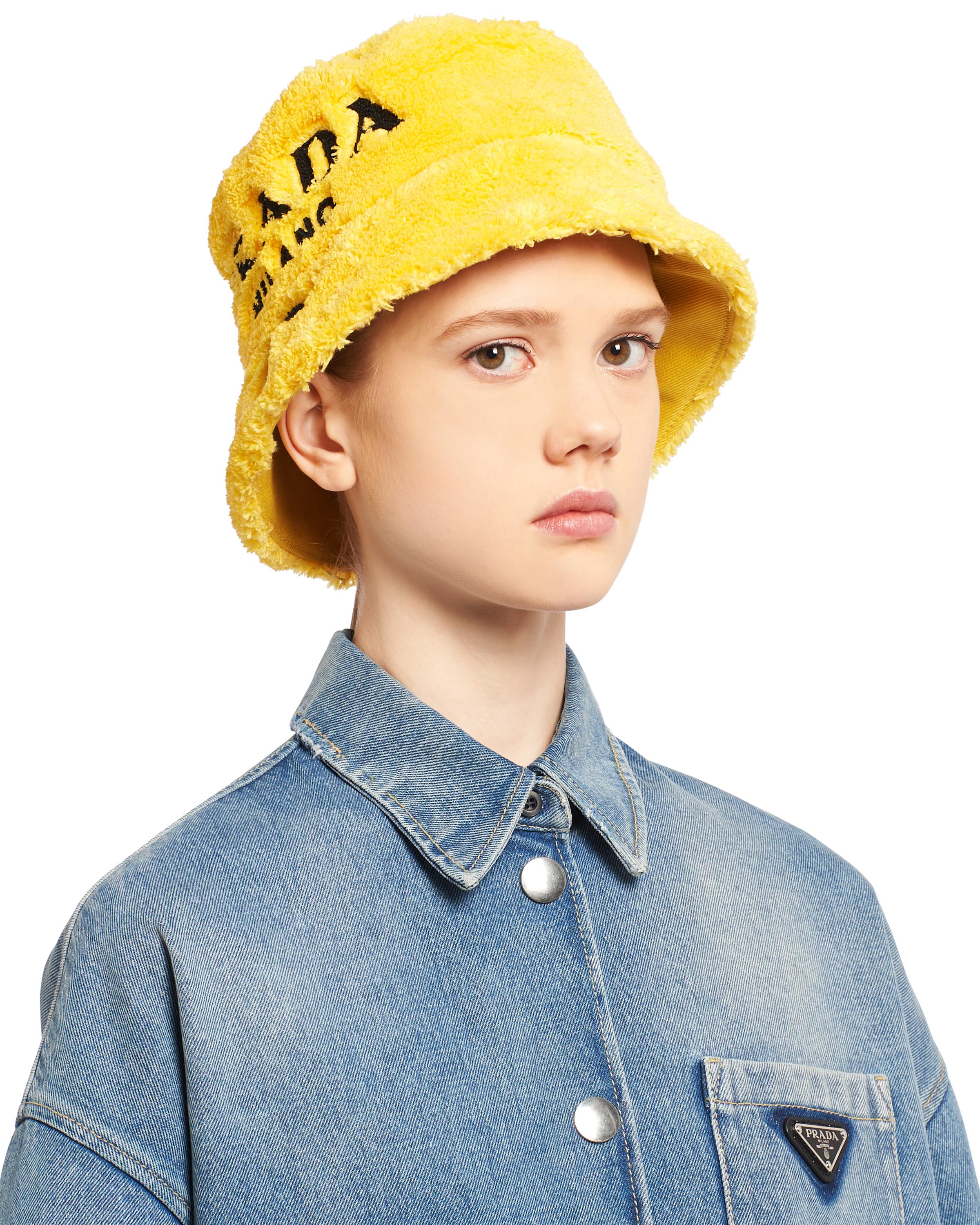 prada bucket hat yellow