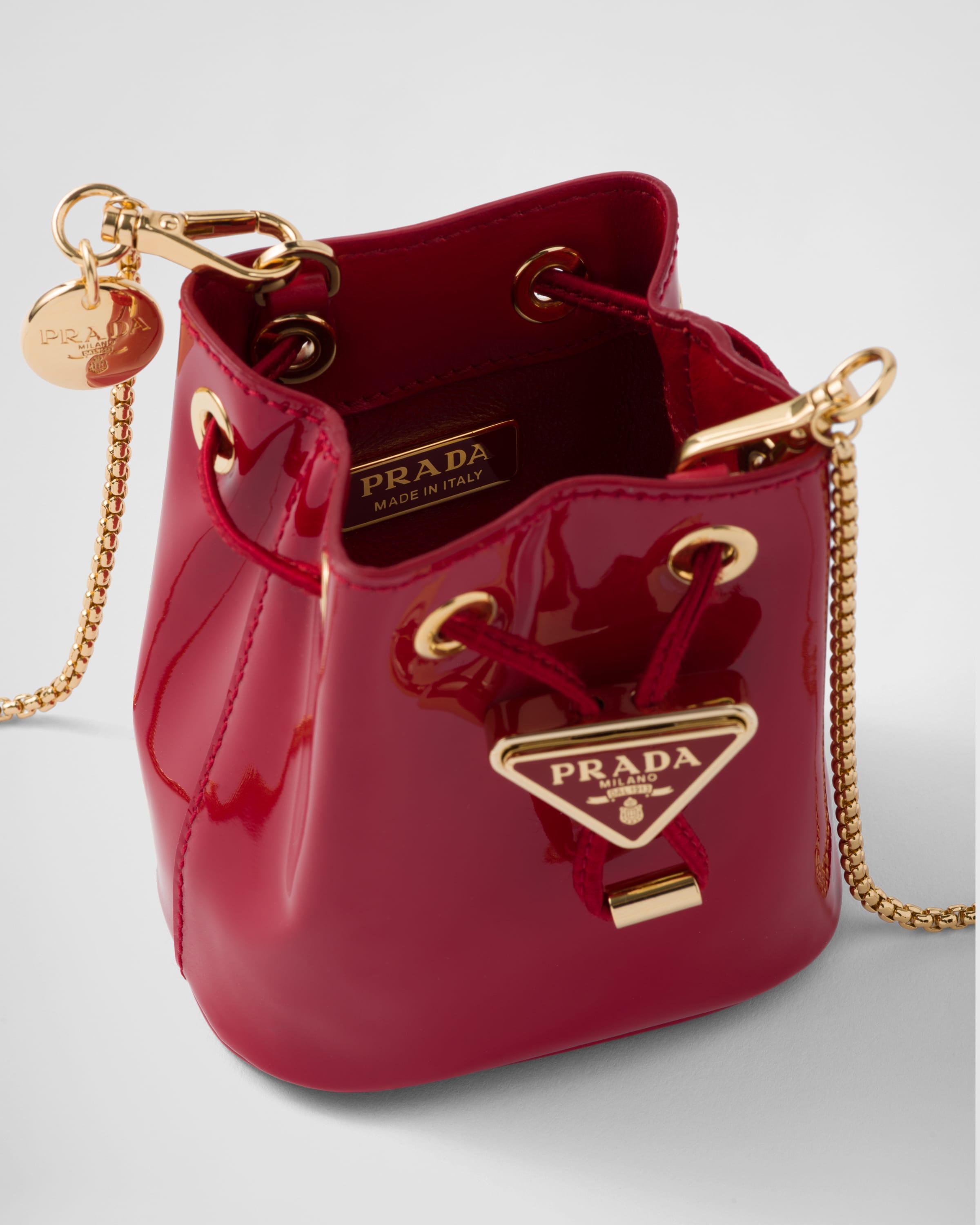 Prada Patent Leather Mini-pouch in White | Lyst