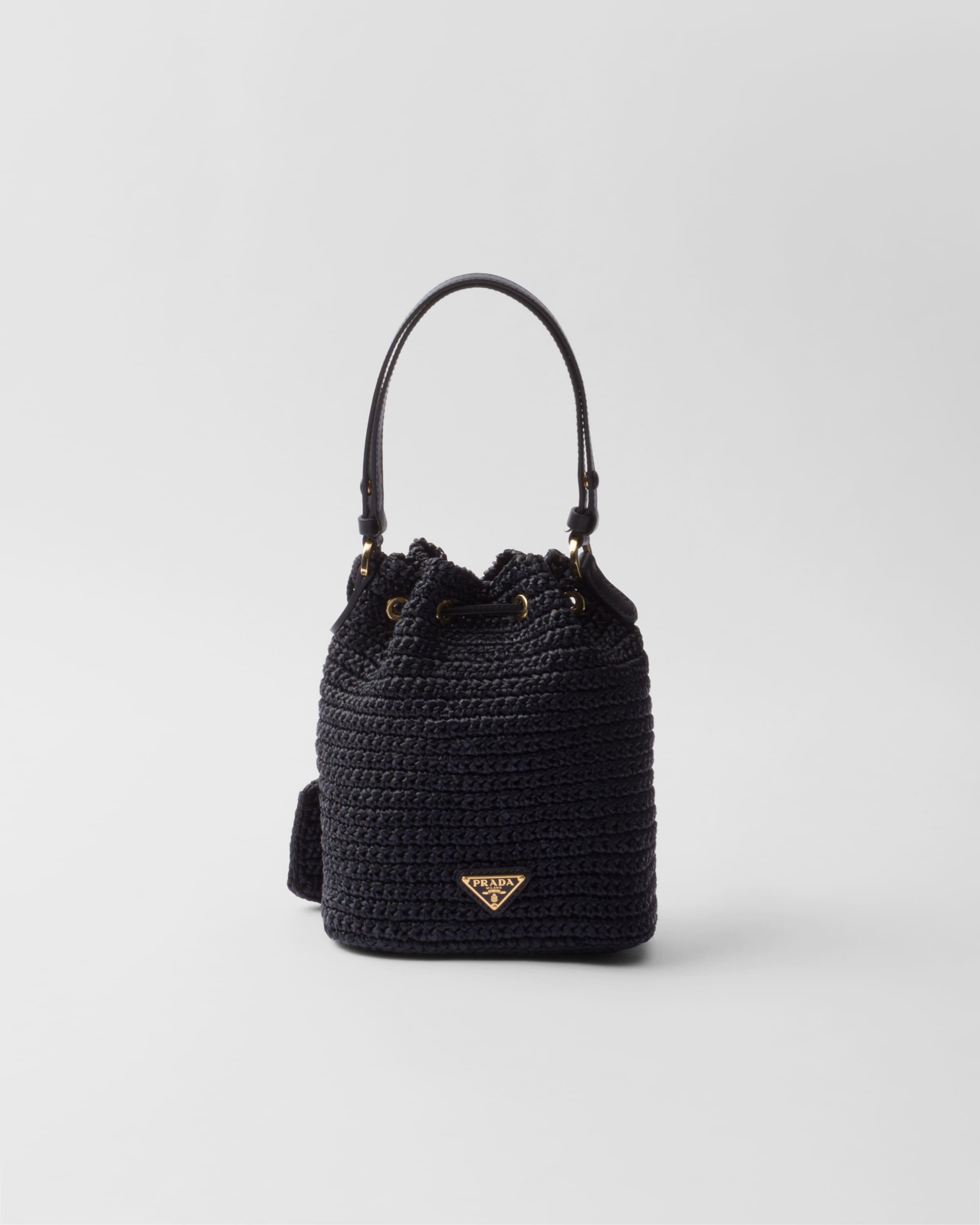 トートバッグ PRADA Black Crochet Mini Bucket Bag Prada Crochet Mini Bucket Bag | Neiman Marcus