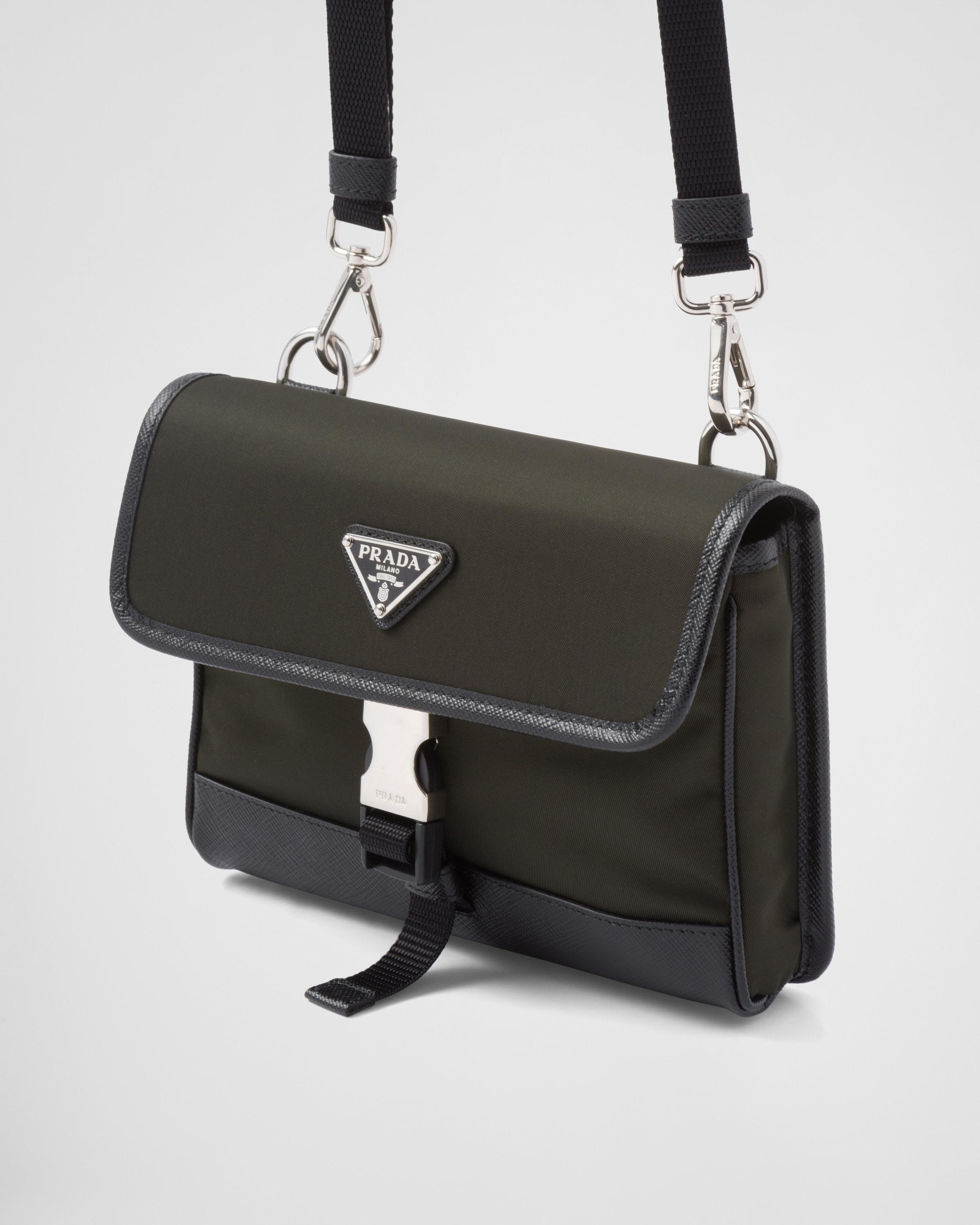 Nylon and saffiano cellphone case with shoulder strap sale