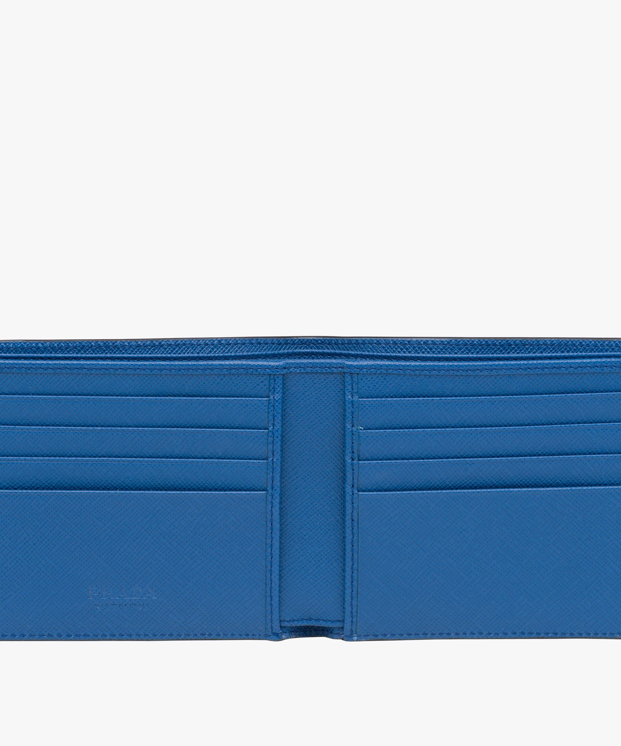prada mens wallet blue