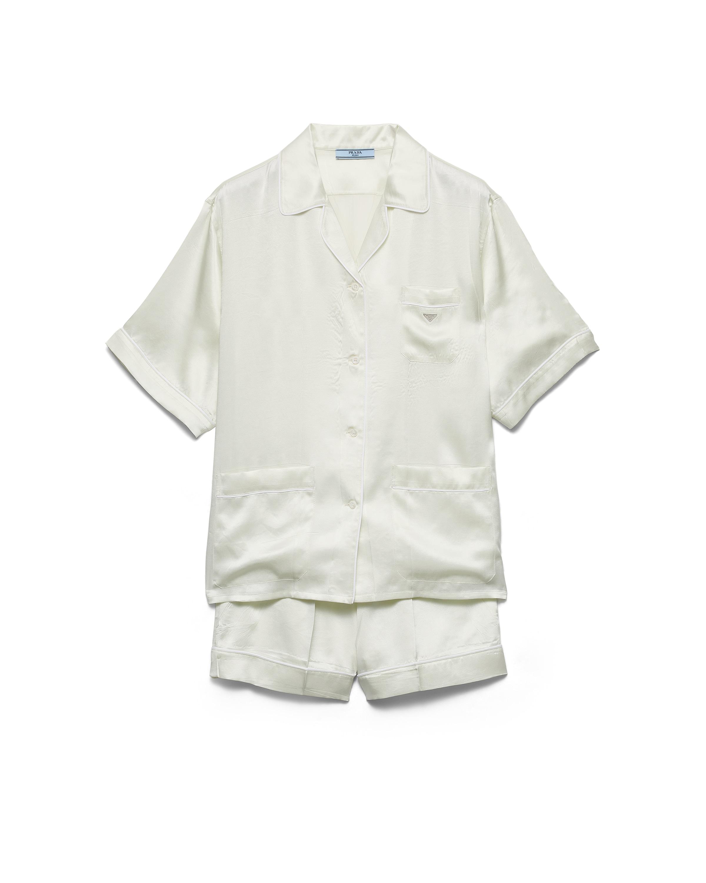 Prada Vintage-Look Satin Pajamas With Shorts in White | Lyst UK