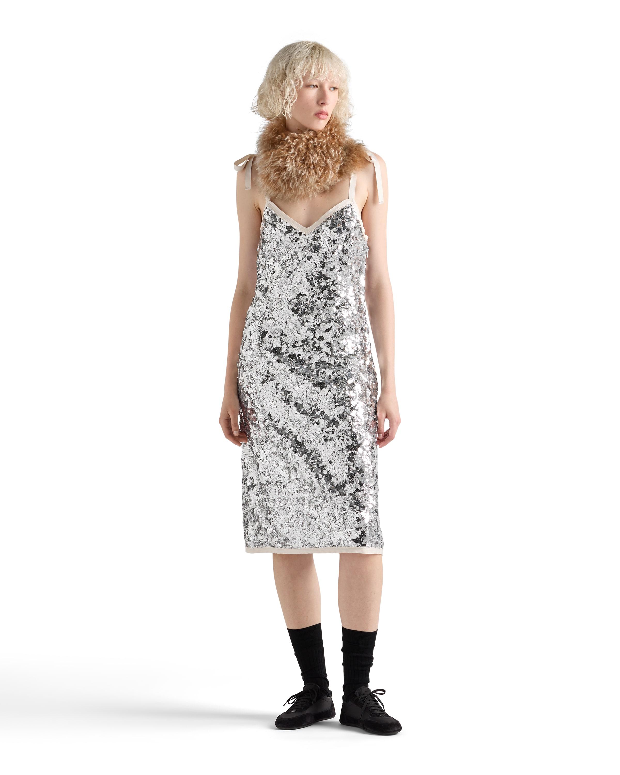 sachin and babi light blue dress Prada Flower Embellishments Lace And Cady Dress in Blue