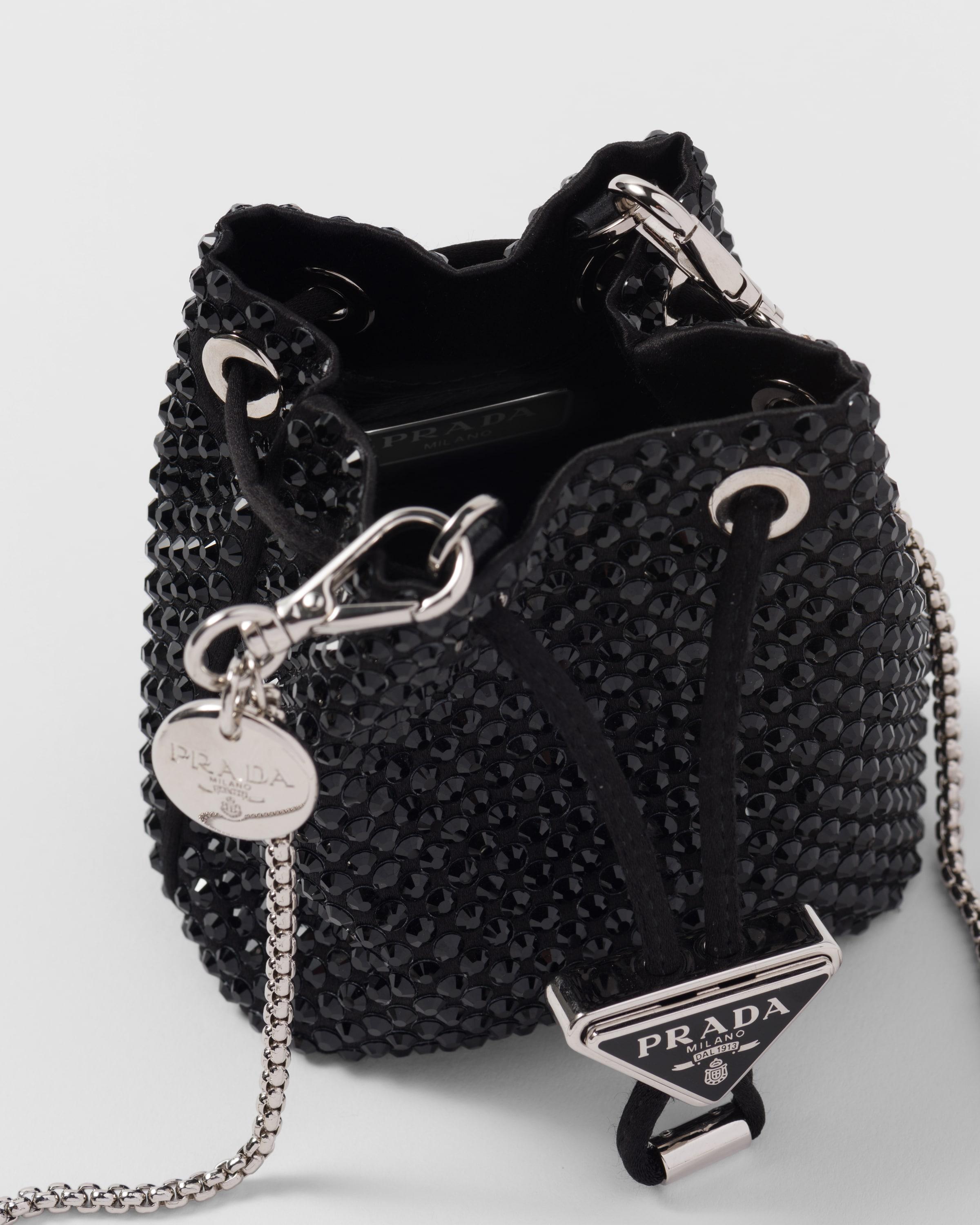 Prada Embellished Satin Mini-pouch in White | Lyst
