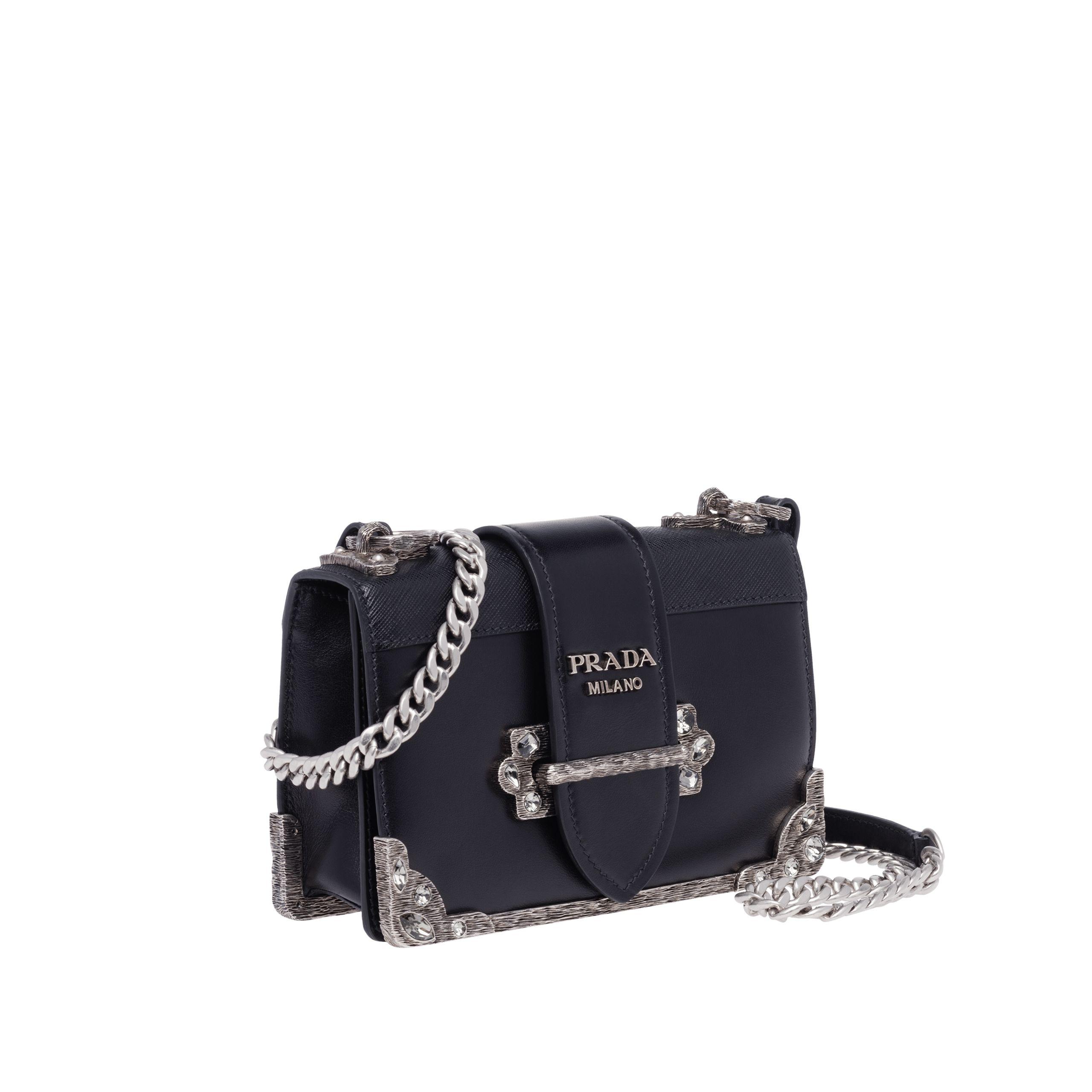 Prada Cahier Leather Shoulder Bag Literacy Basics