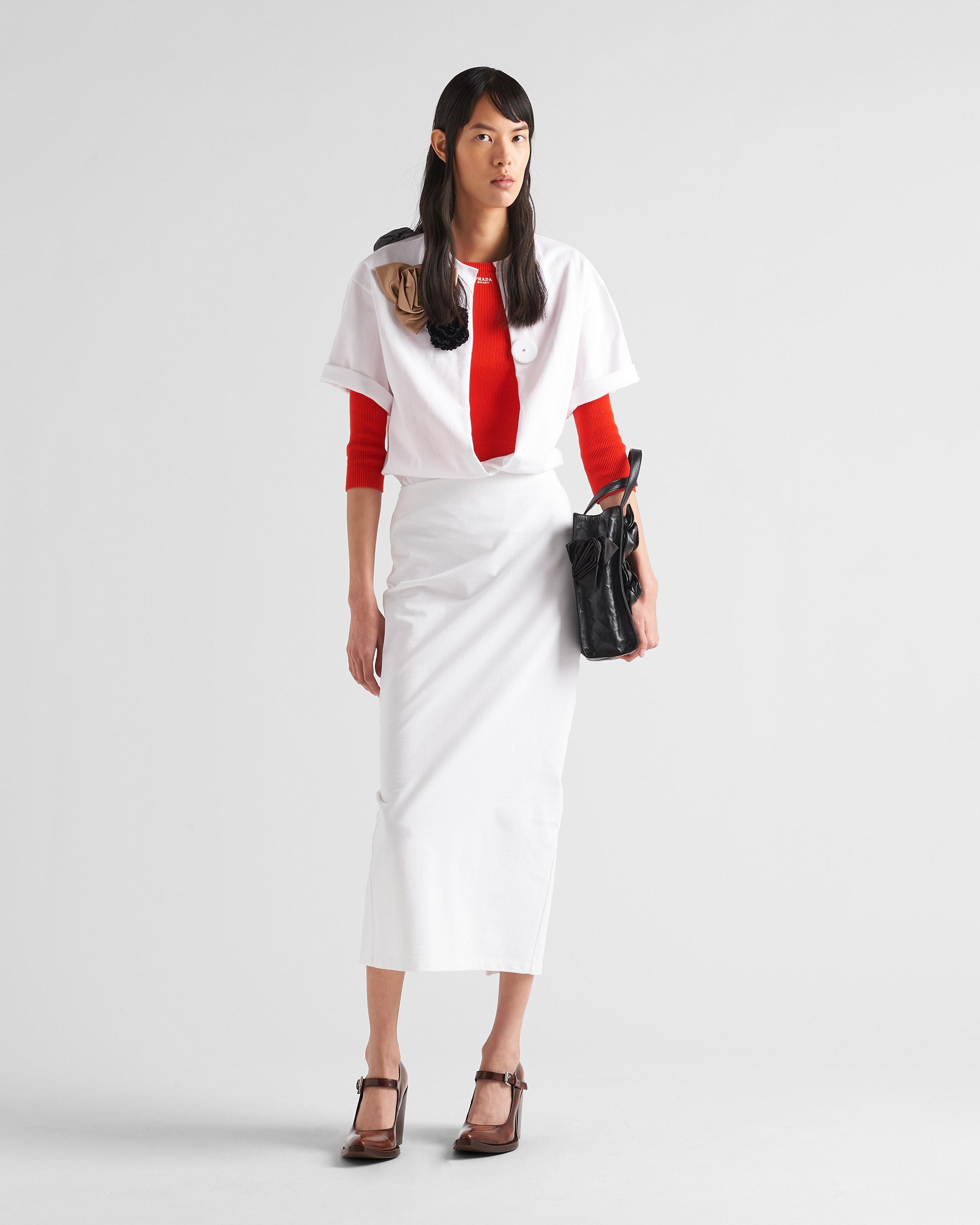 Gelukkig Oprecht Grootste Prada Jersey Skirt in White | Lyst
