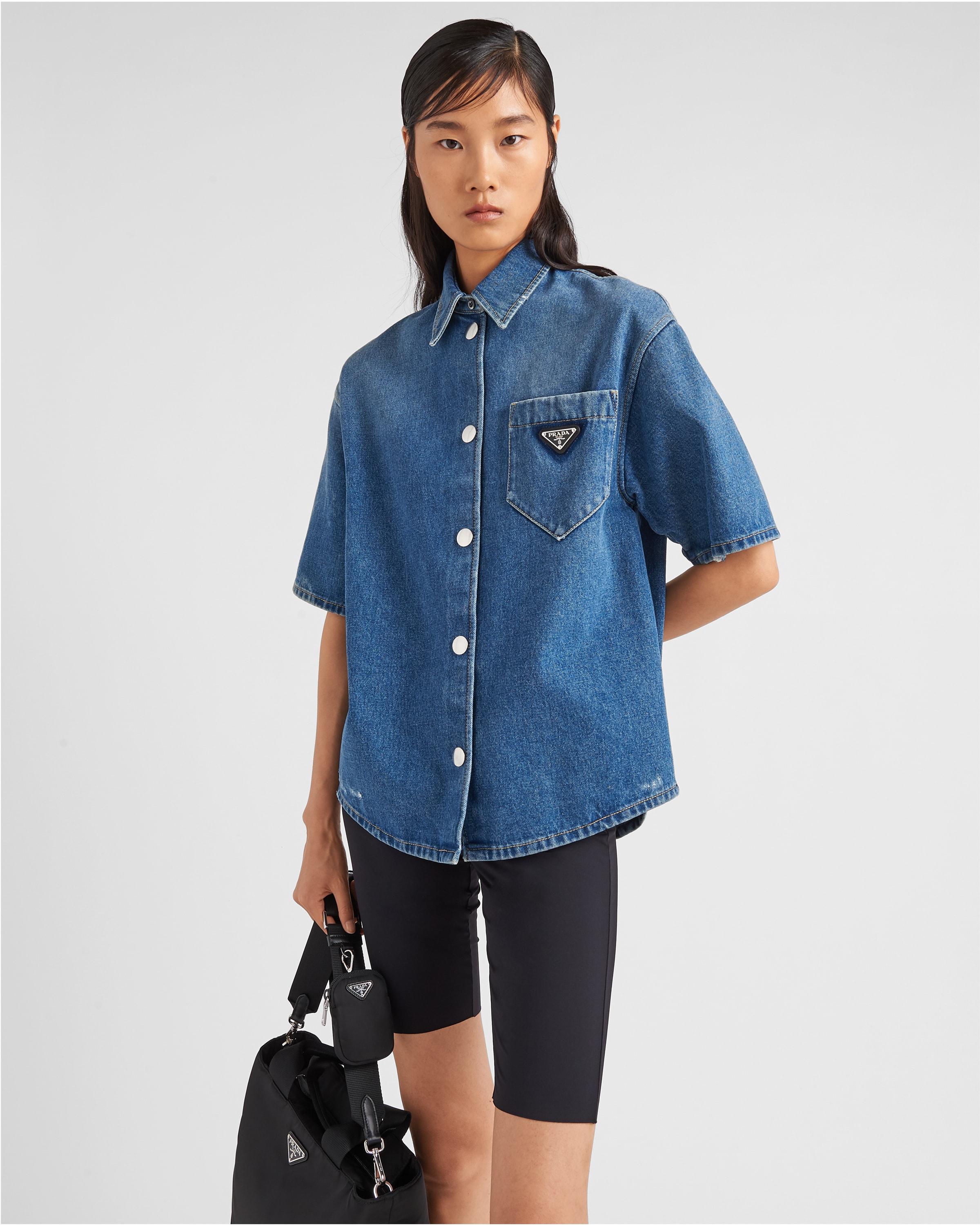 正規品 Prada Mid Blue Denim Shirt 21AW 正規品 Prada Mid Blue Denim Shirt 21AW