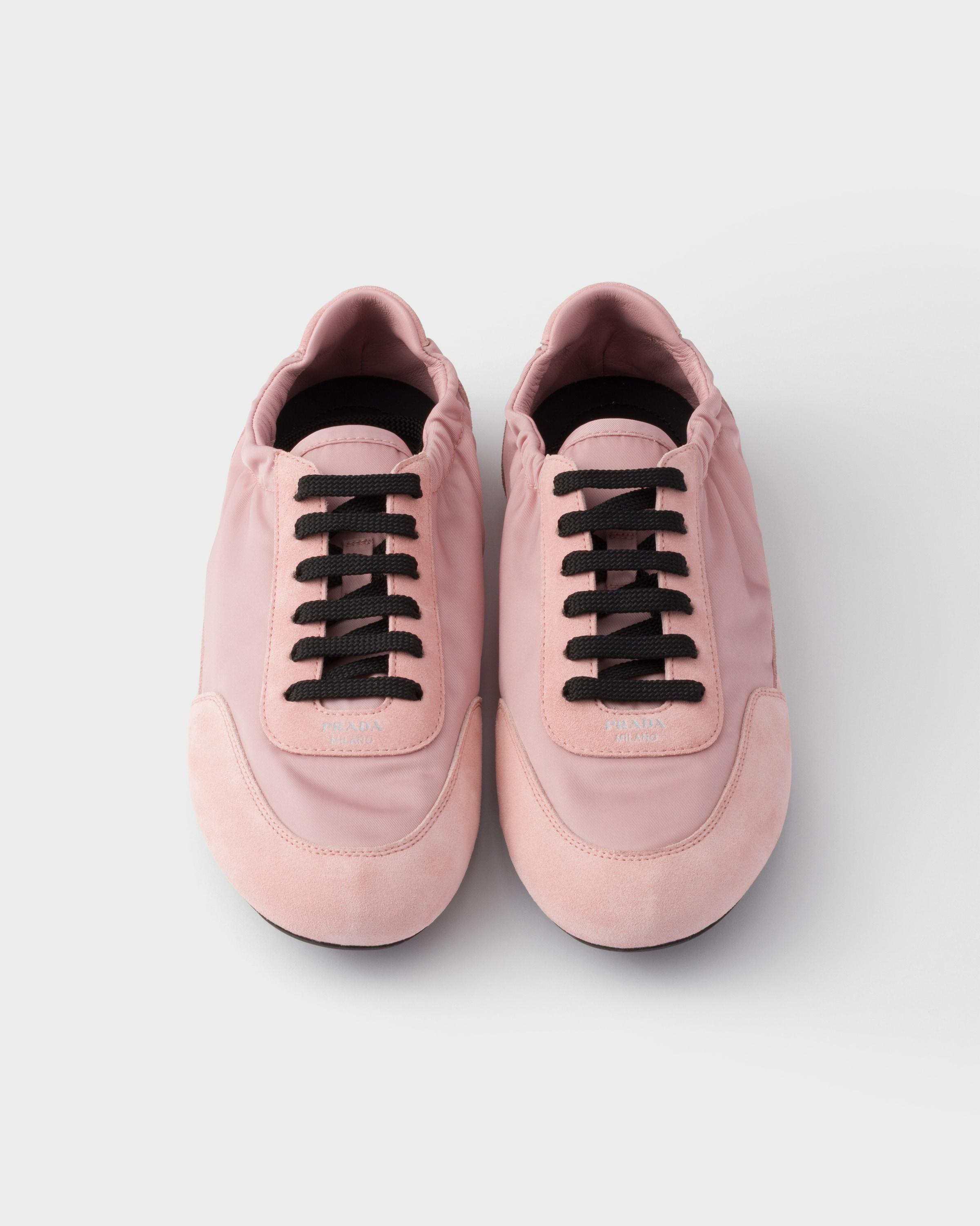Prada Collapse Re-Nylon And Suede Sneakers in Pink | Lyst