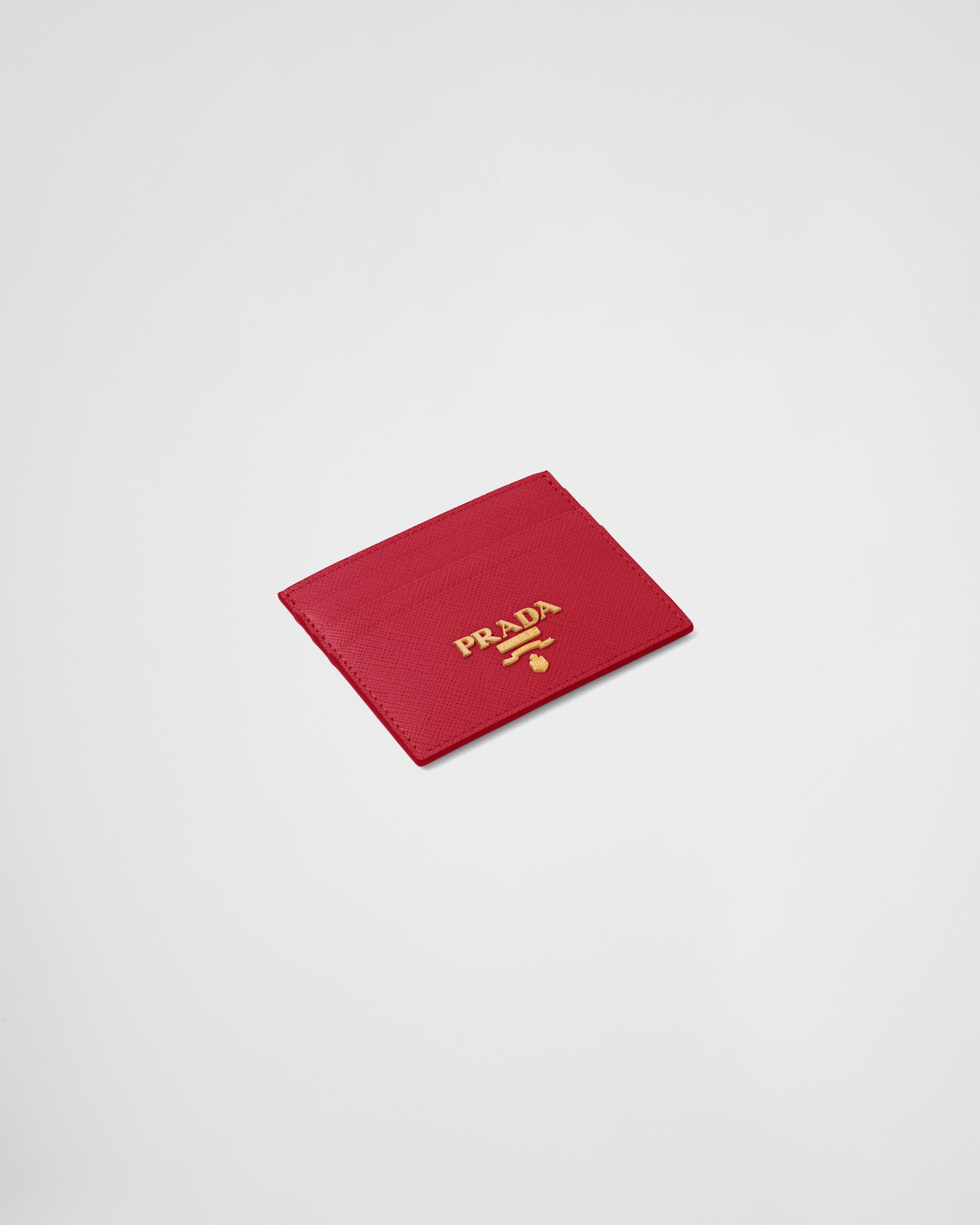 Prada Red Saffiano leather card case