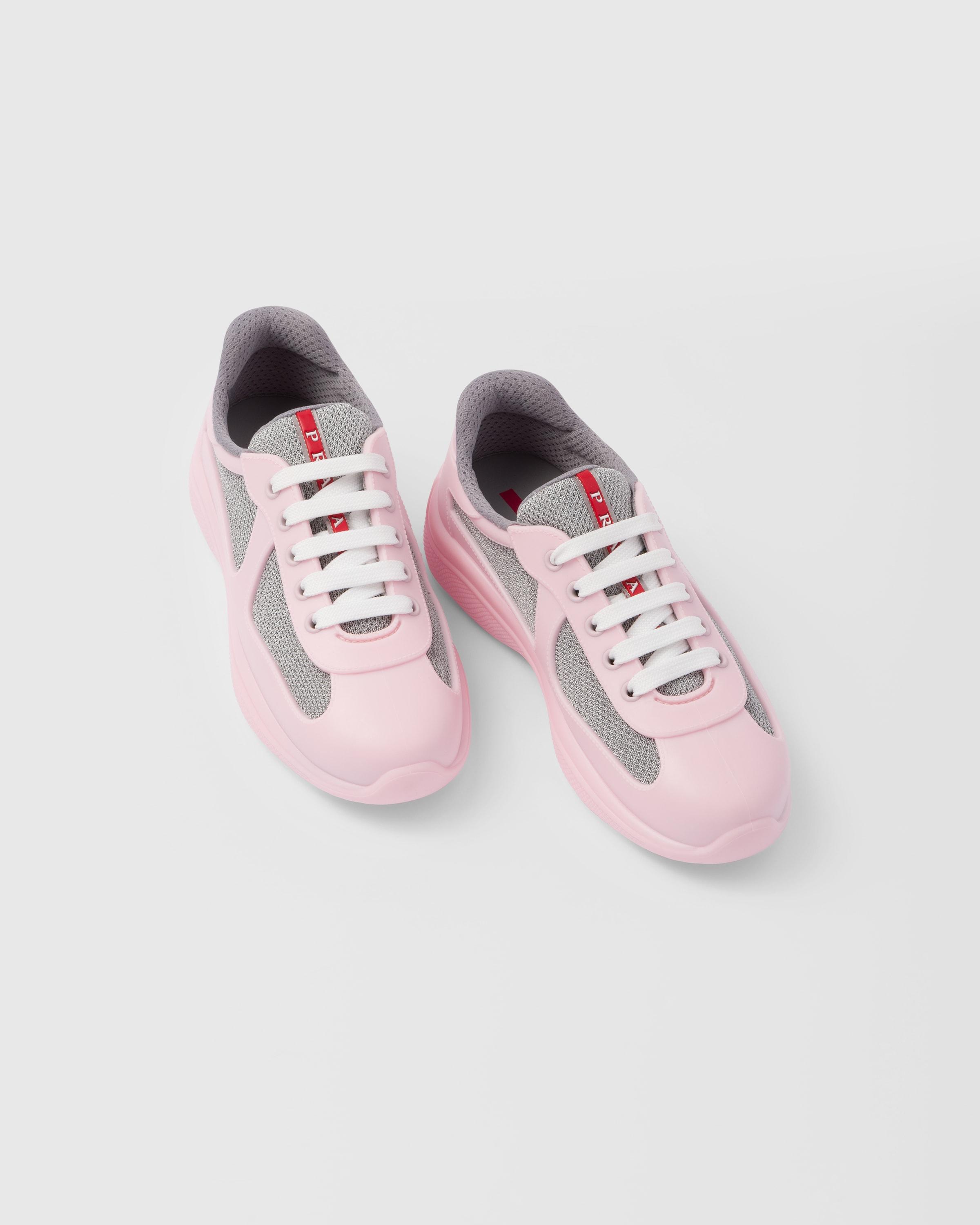 Fiasko Syndicate metal Prada America's Cup Soft Rubber And Bike Fabric Sneakers in Pink | Lyst