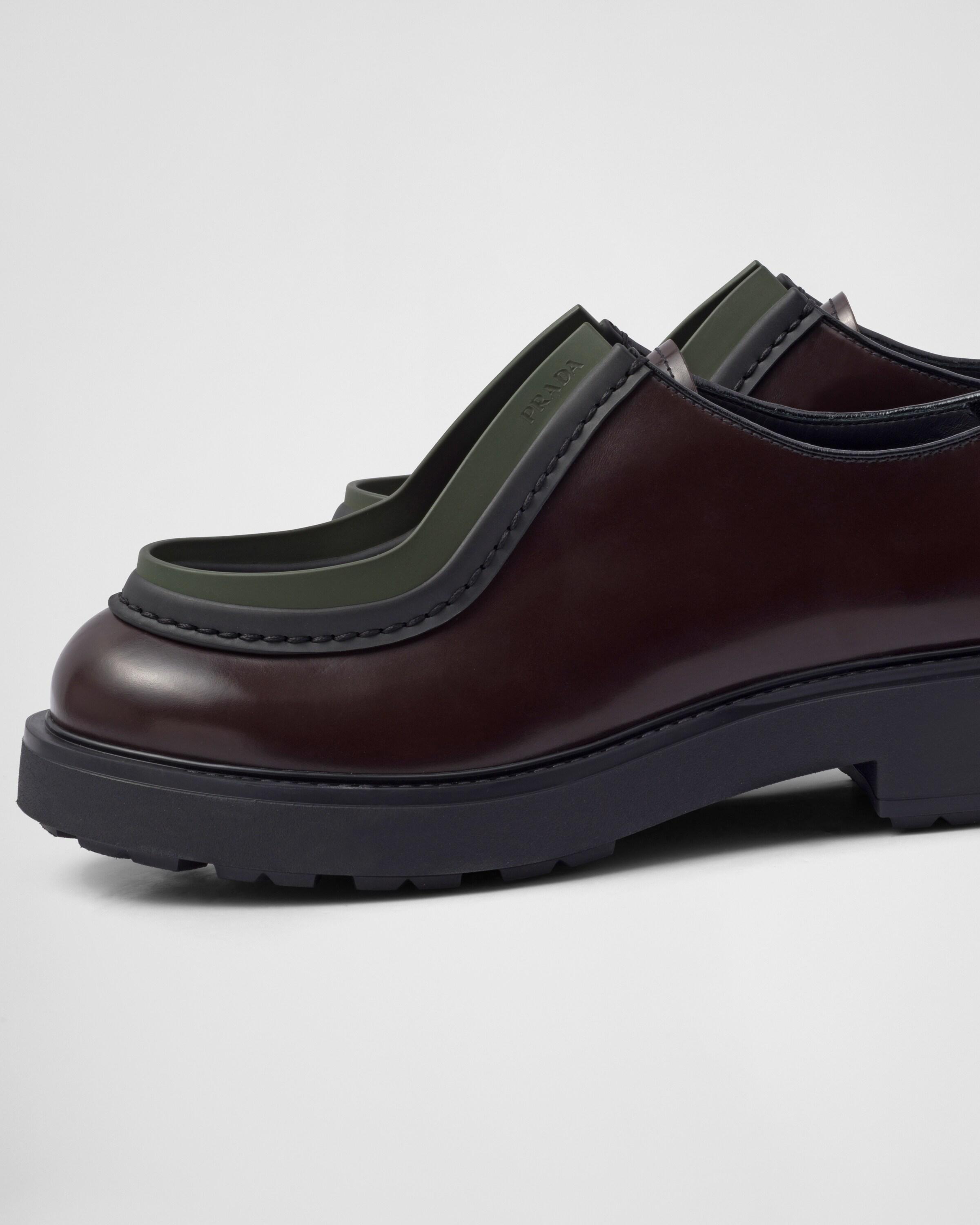 Prada Diapason Opaque Brushed Leather Lace-up Shoes in Black for