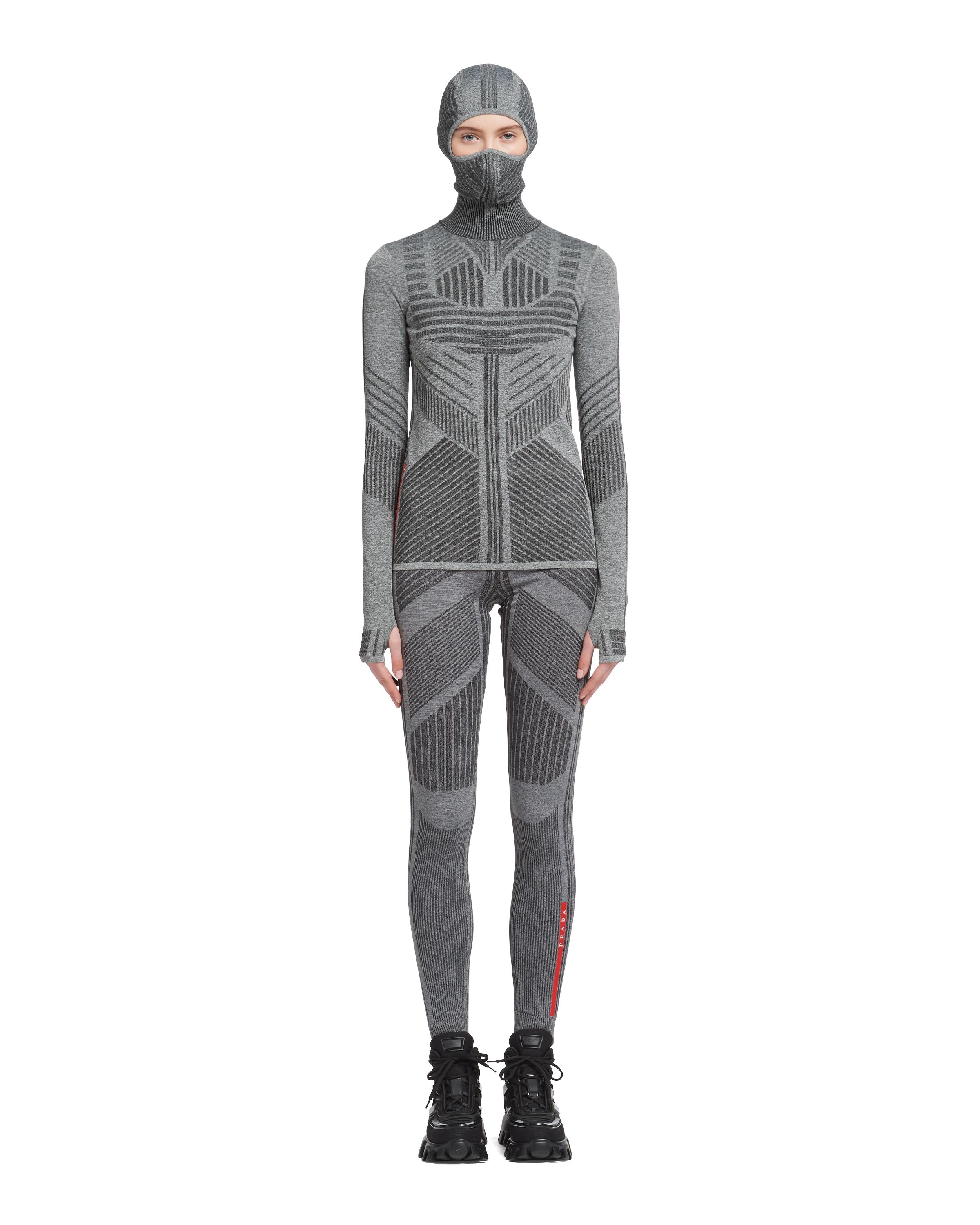 Prada Tech Rec Re Nylon Pique Top With Ski Mask in Grey Lyst UK