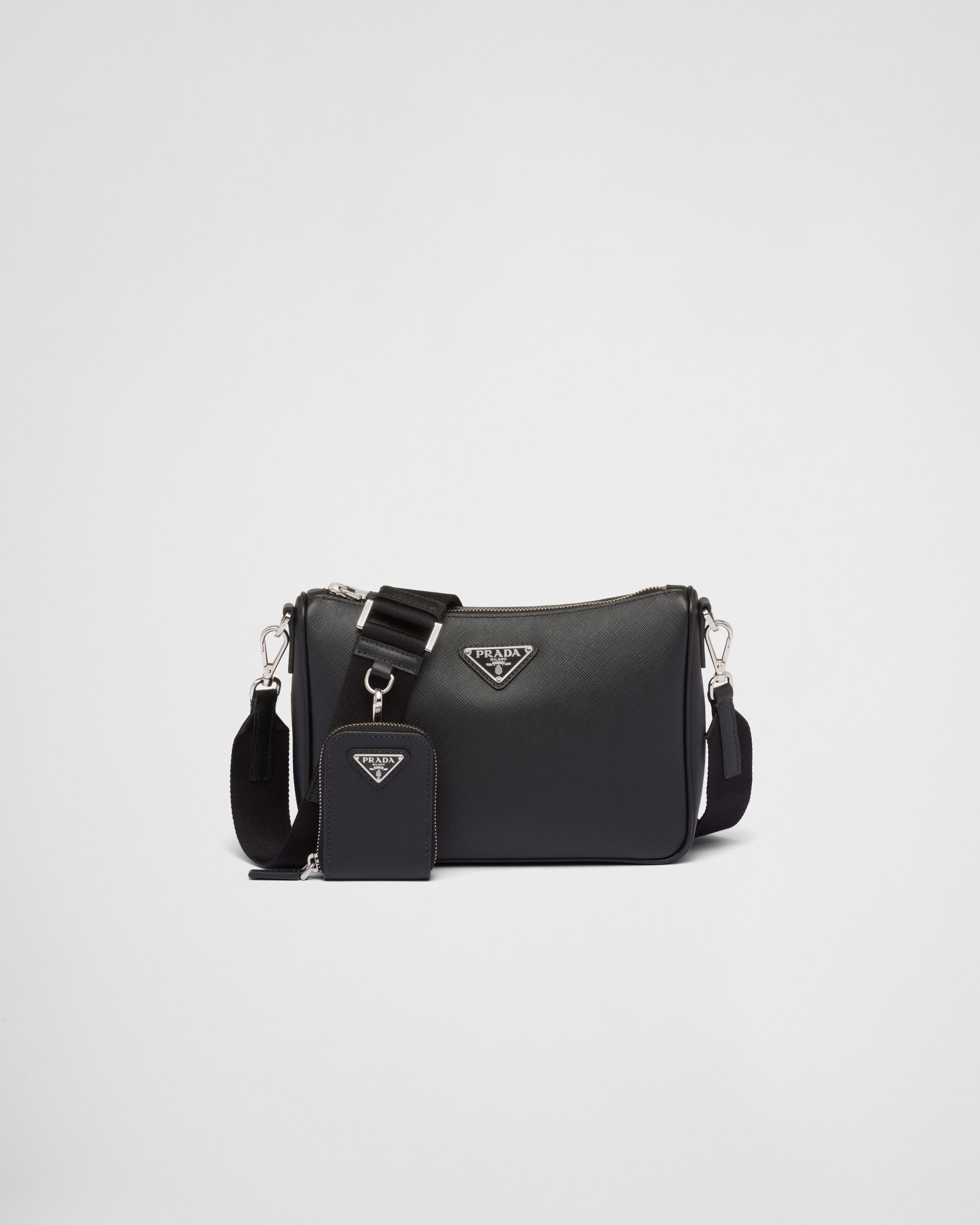 Prada Black Saffiano leather messenger bag