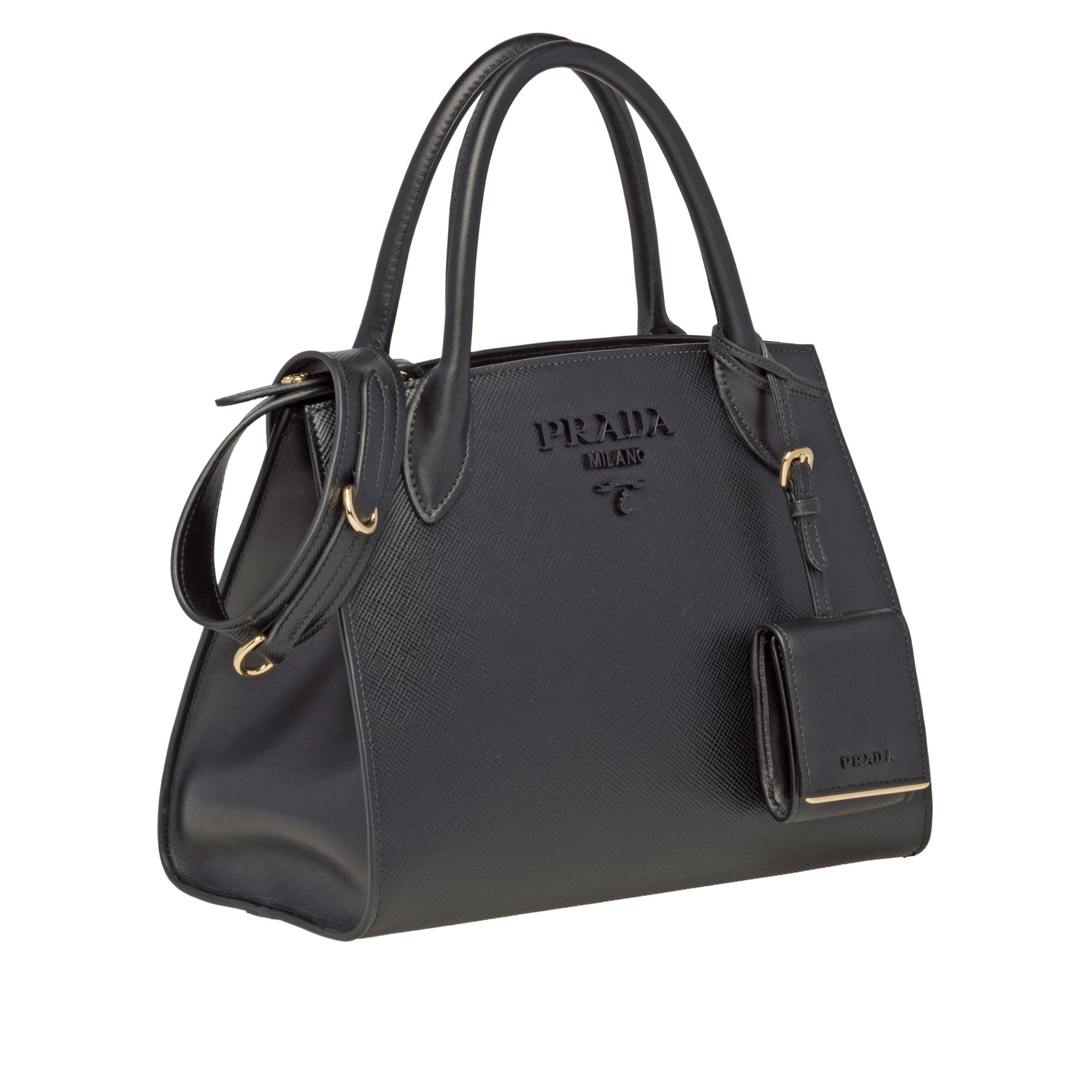 monochrome saffiano leather shoulder bag