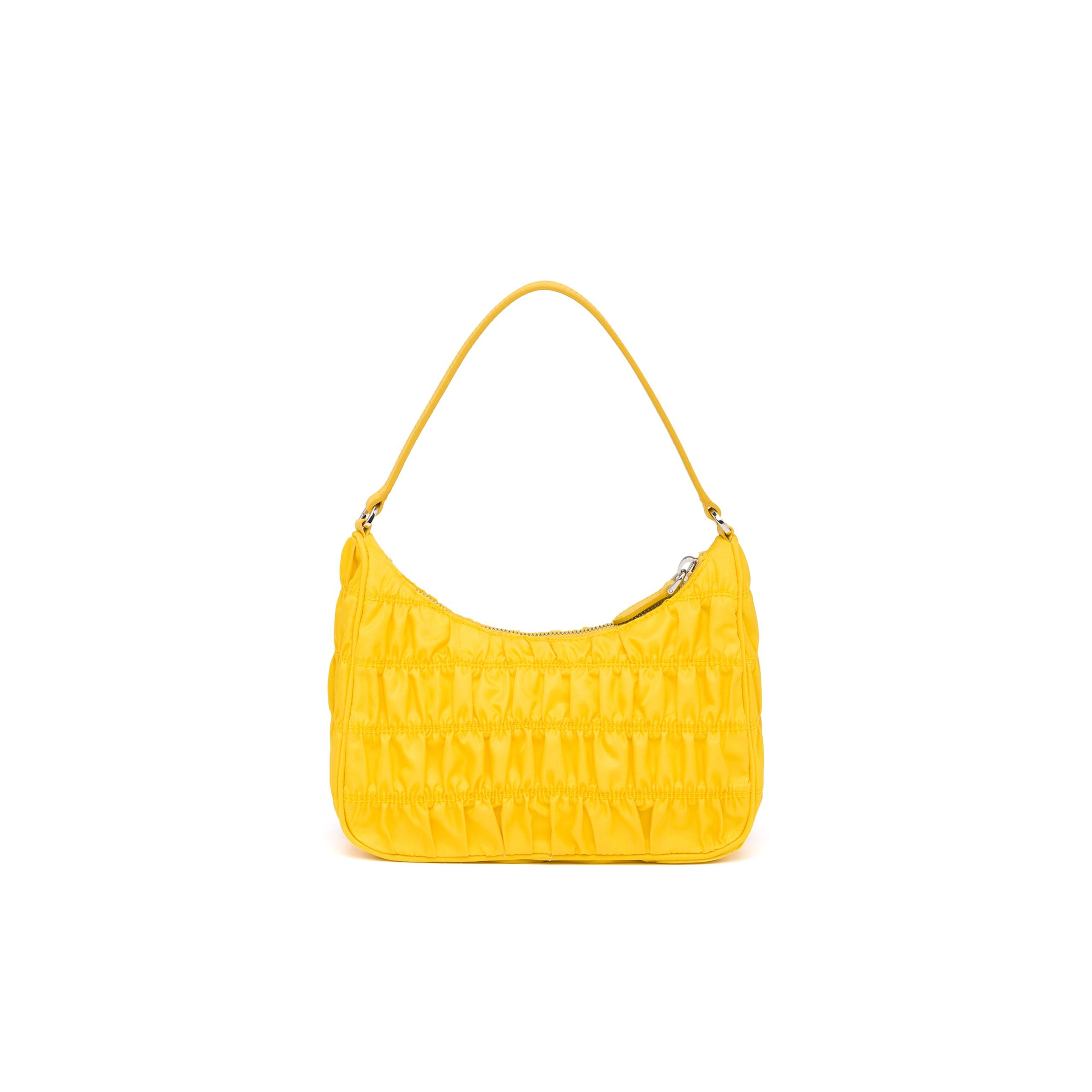 Prada Nylon And Saffiano Leather Mini Bag in Yellow | Lyst