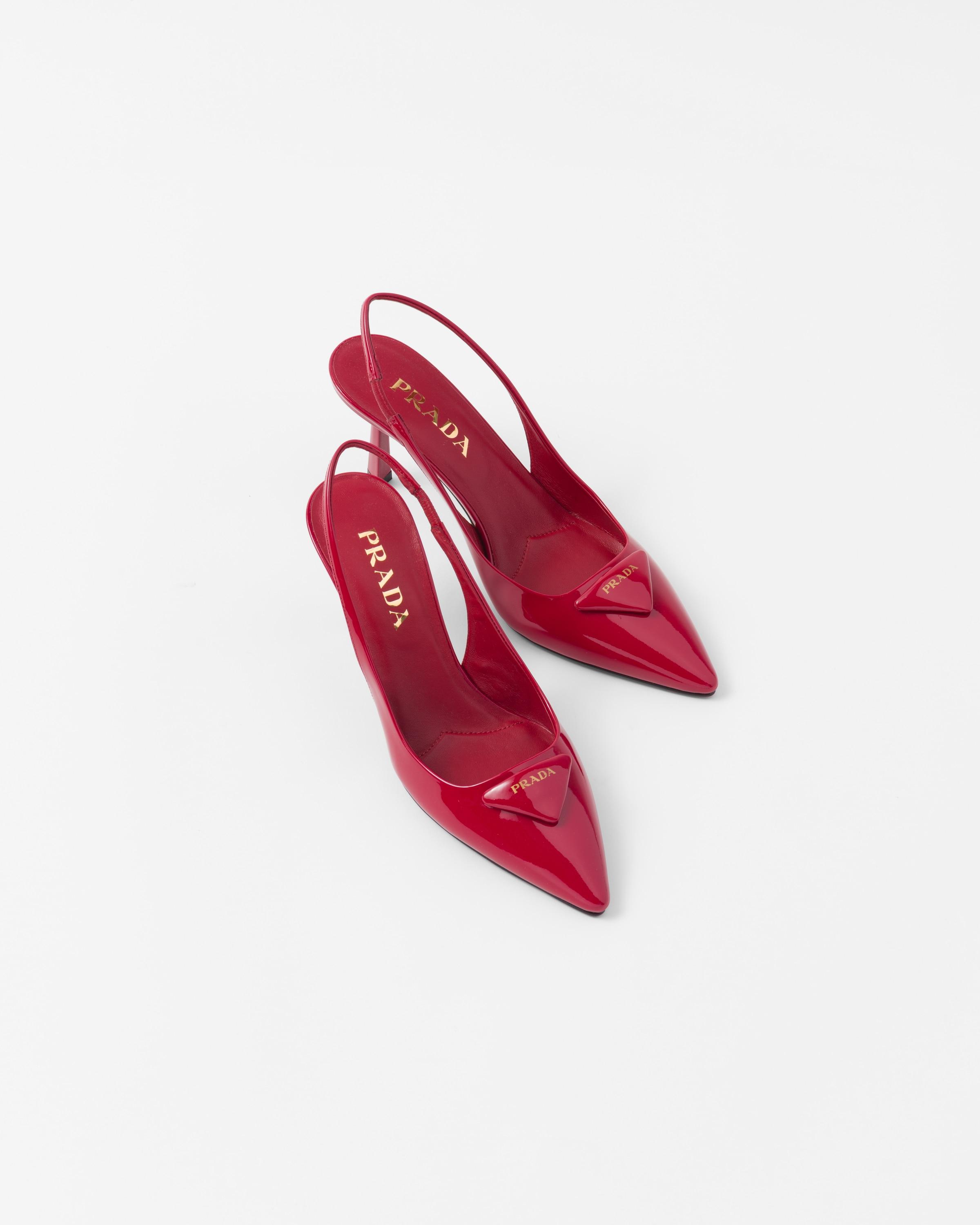 Prada red patent leather shoes discount