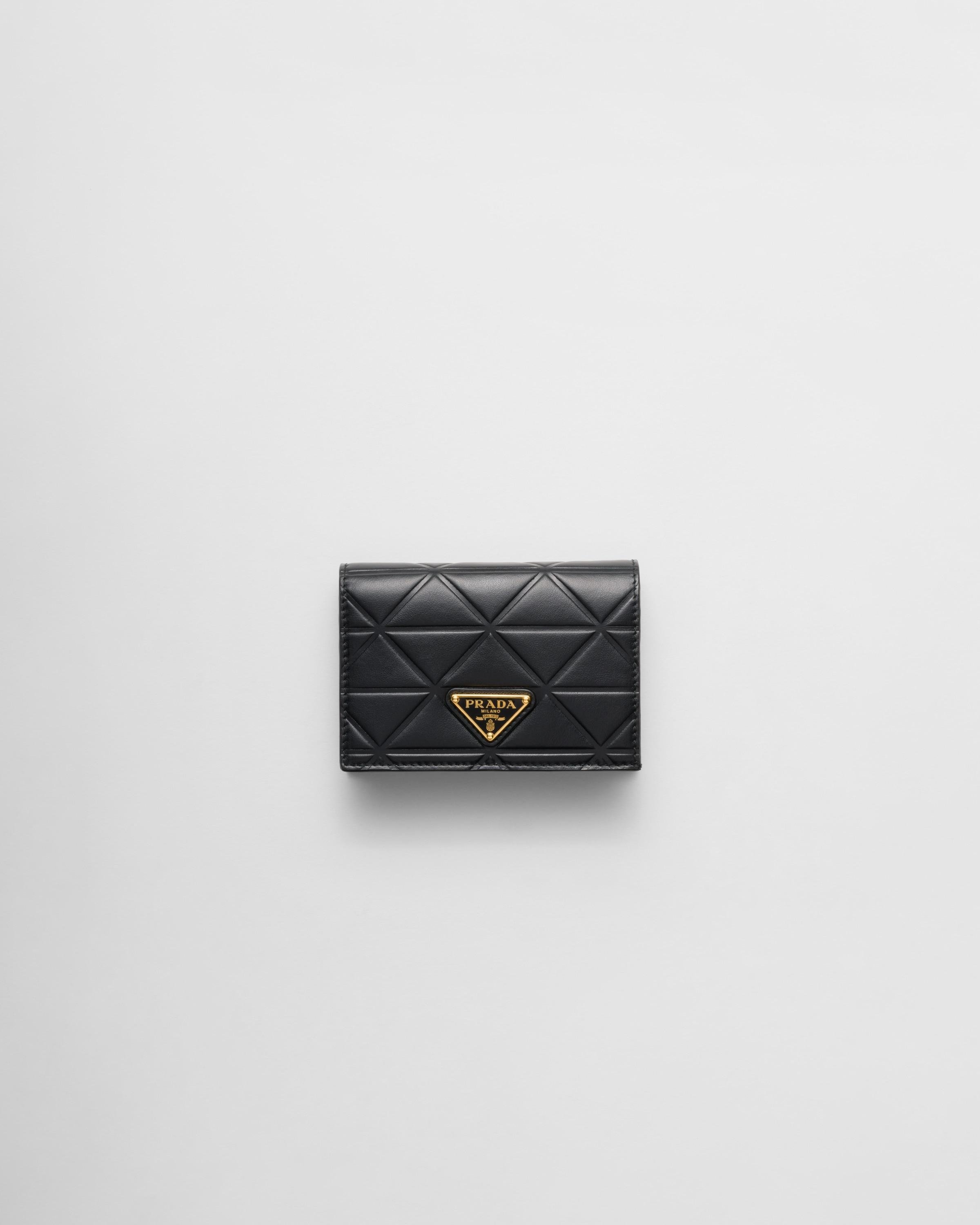 Prada Small Leather Wallet With Triangle Motif in White Lyst UK