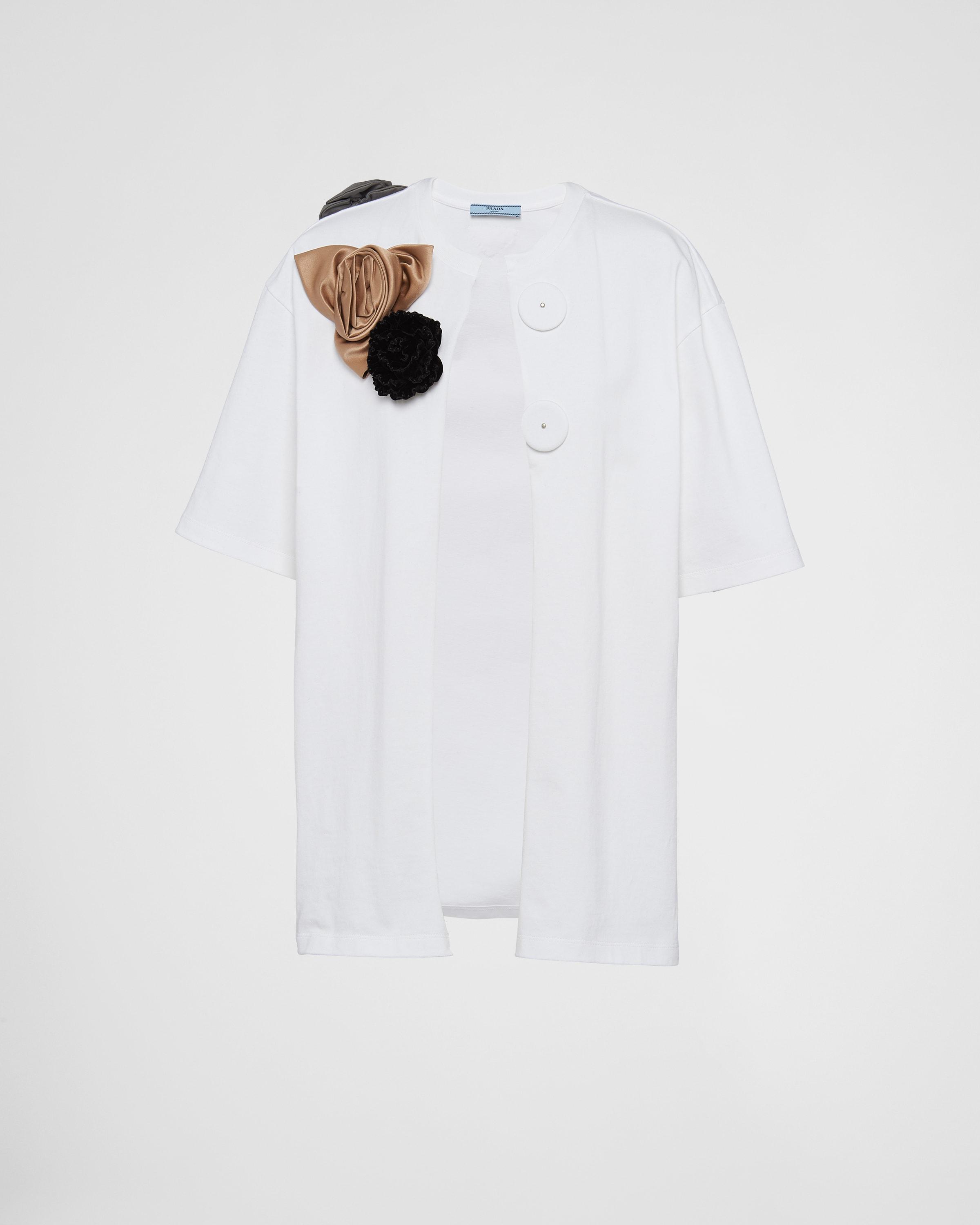 Prada Jersey Top With Appliqués in White | Lyst
