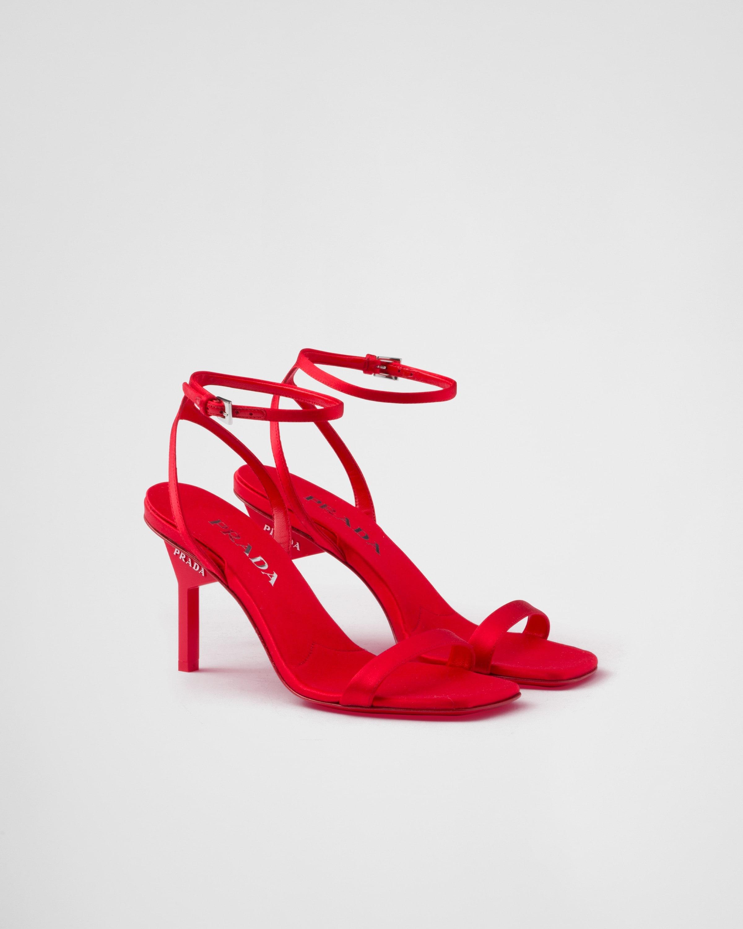 Prada Satin Heeled Sandals 85 in Red Lyst UK
