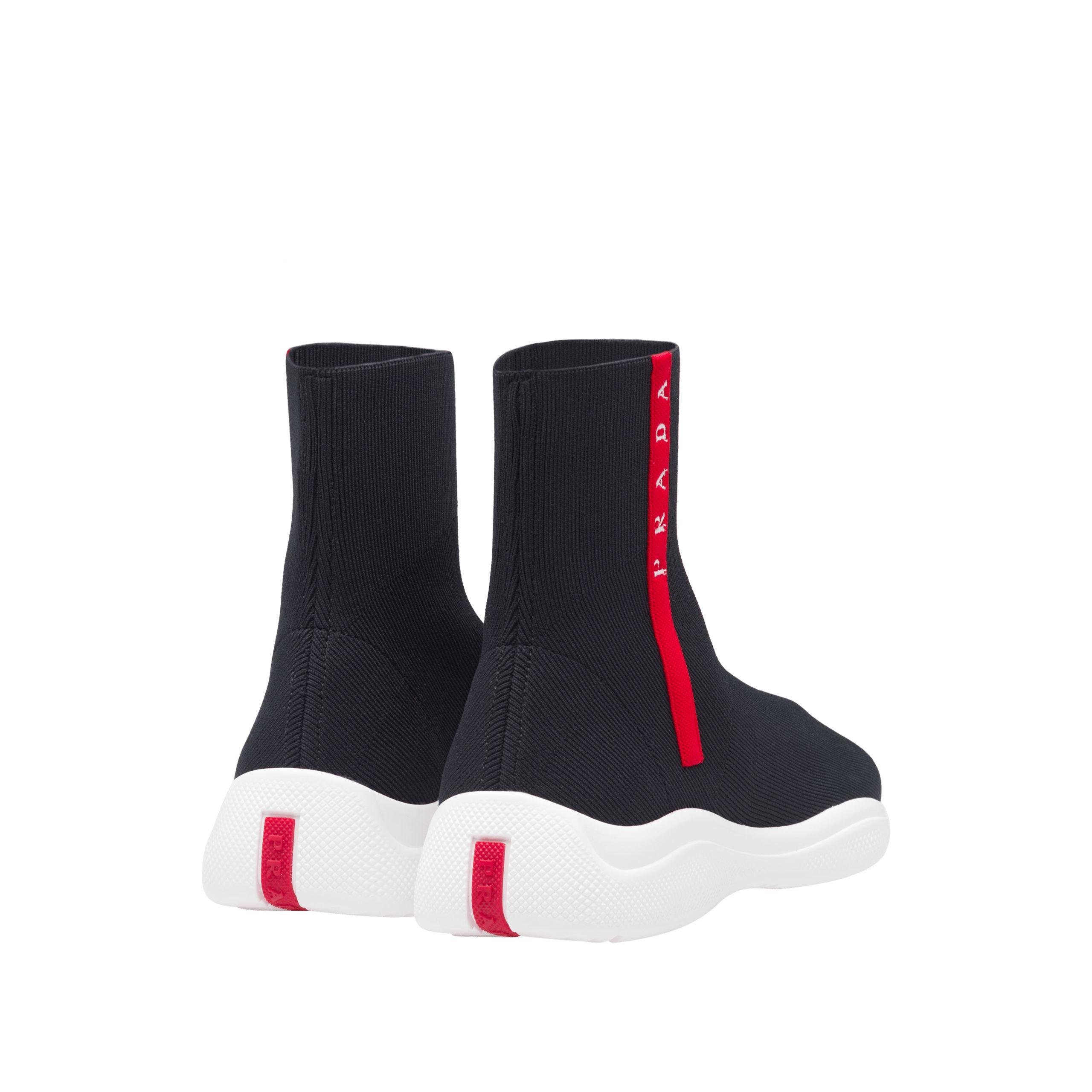 prada fabric high top sneakers