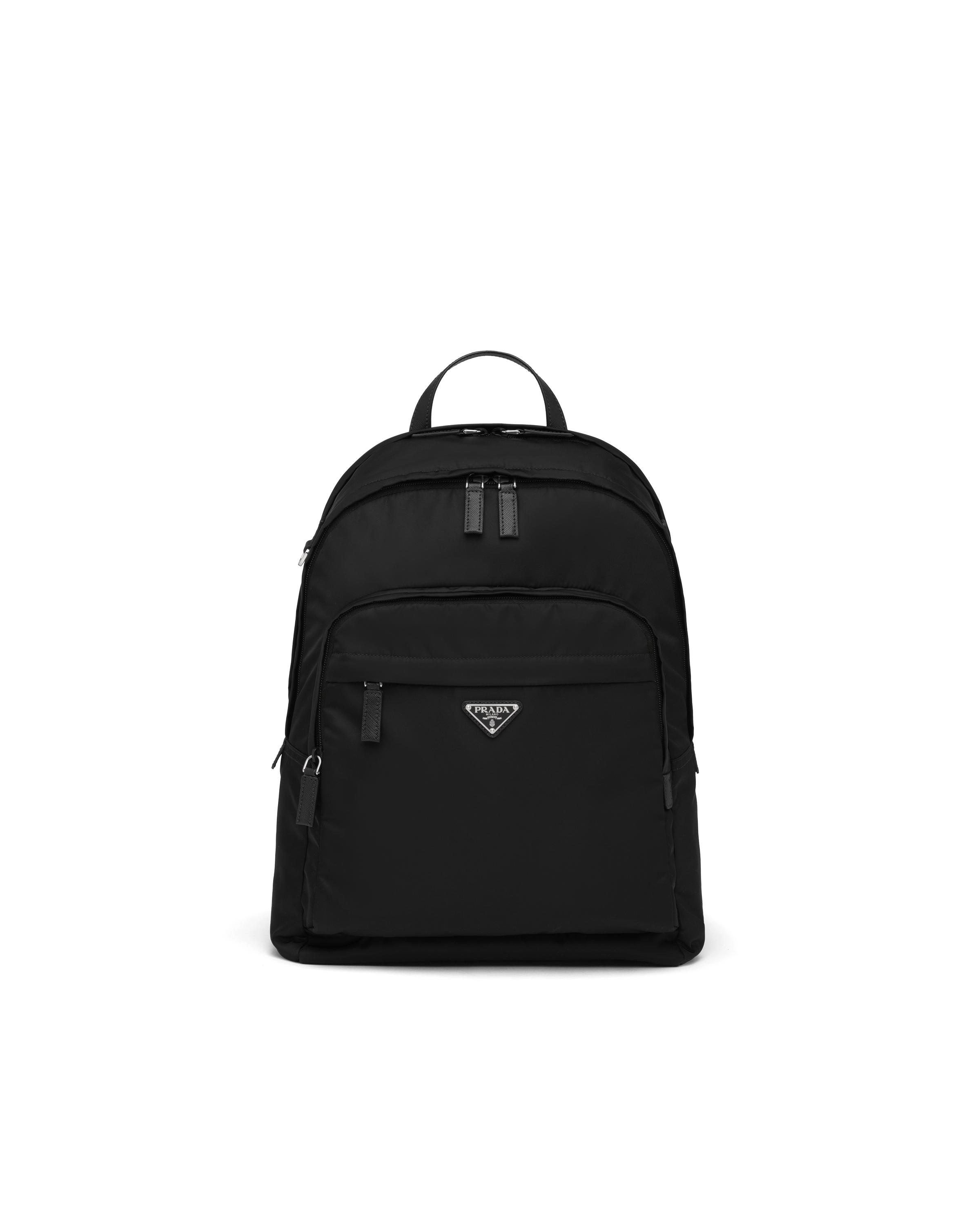 Prada Re-nylon And Saffiano Leather Backpack in Black for Men | Lyst
