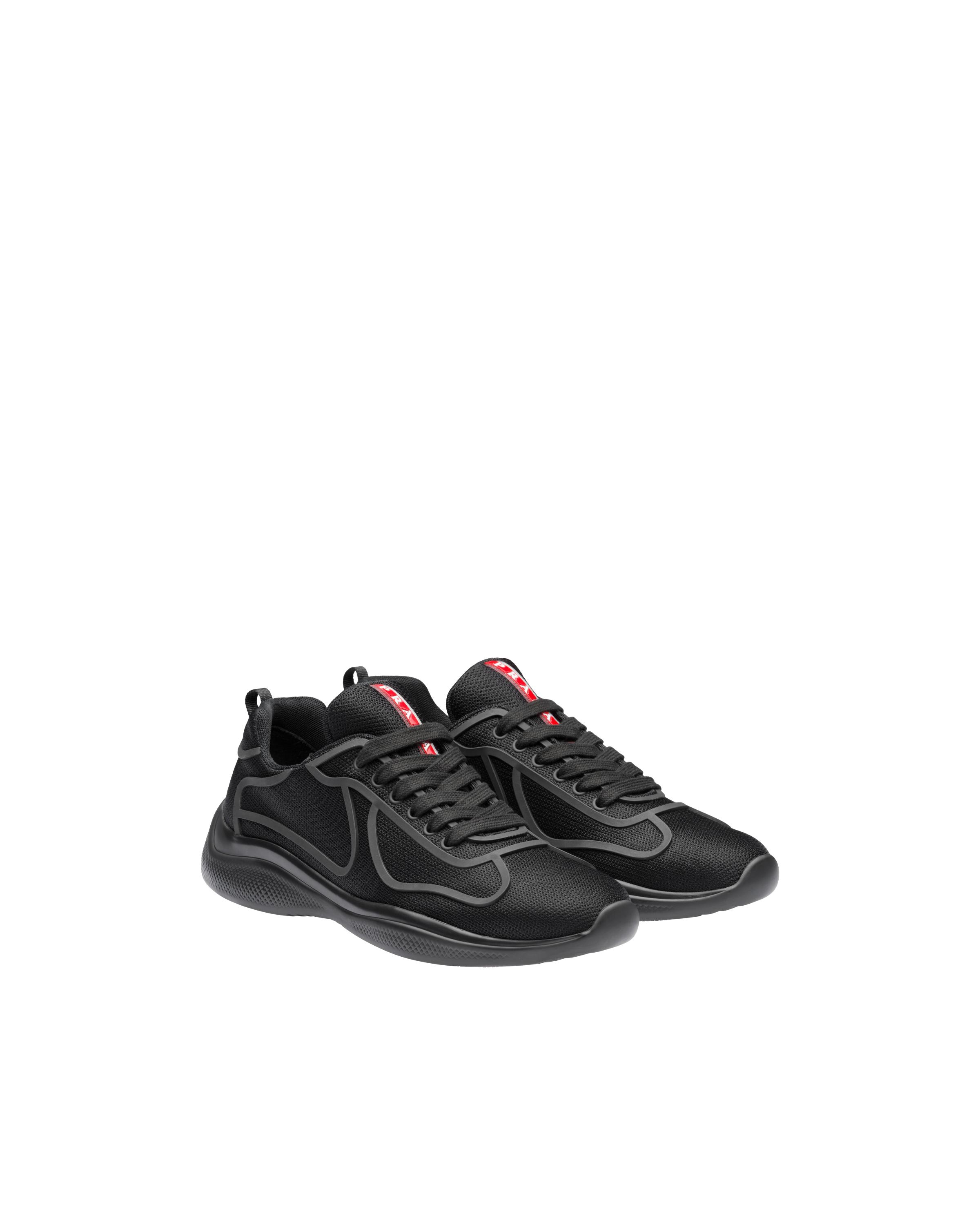 Prada Rubber Bike Fabric Sneakers in Black for Men - Lyst
