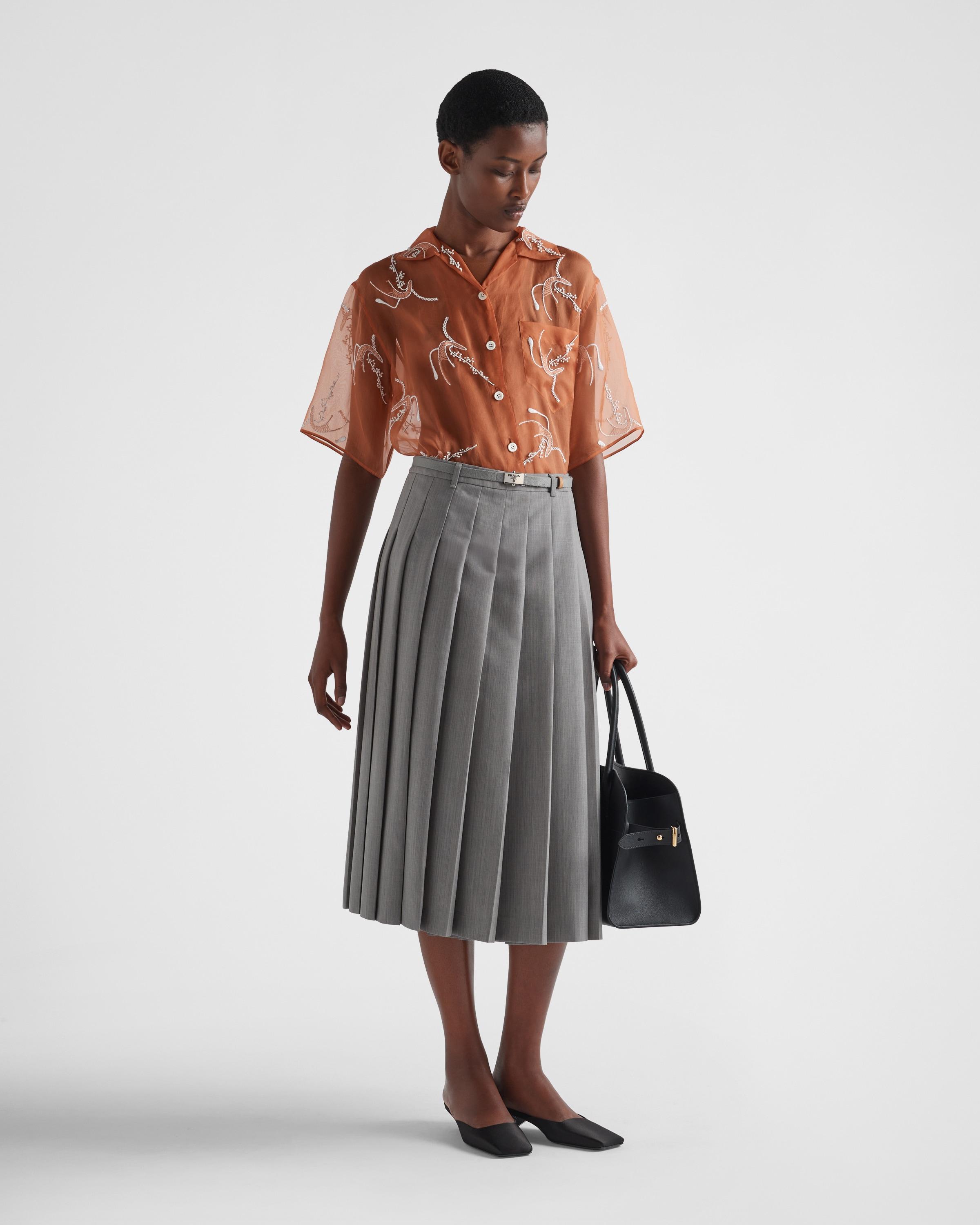1901 pleated wool midi skirt 2025