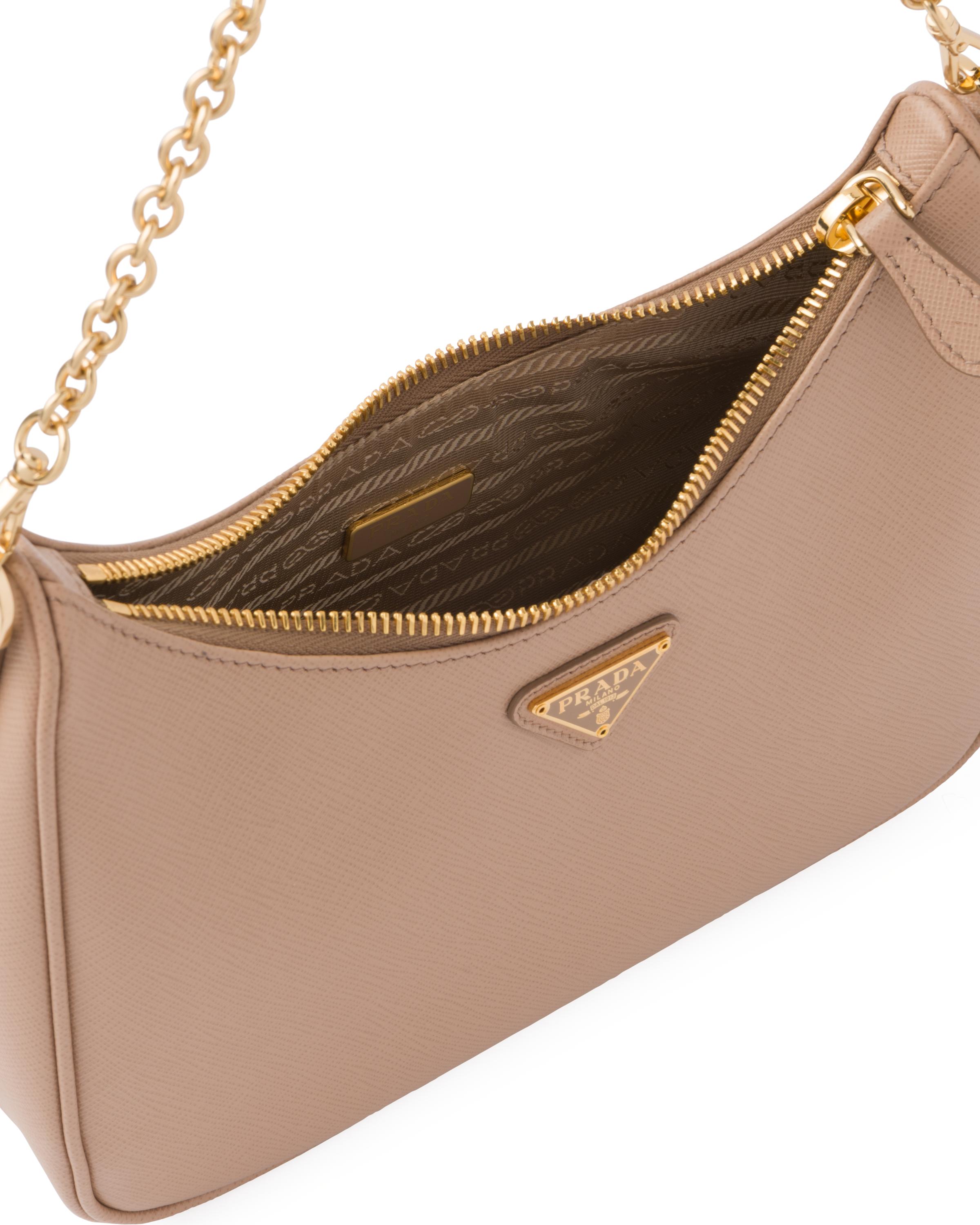 Prada Reedition 2005 Saffiano Leather Bag in Natural Lyst