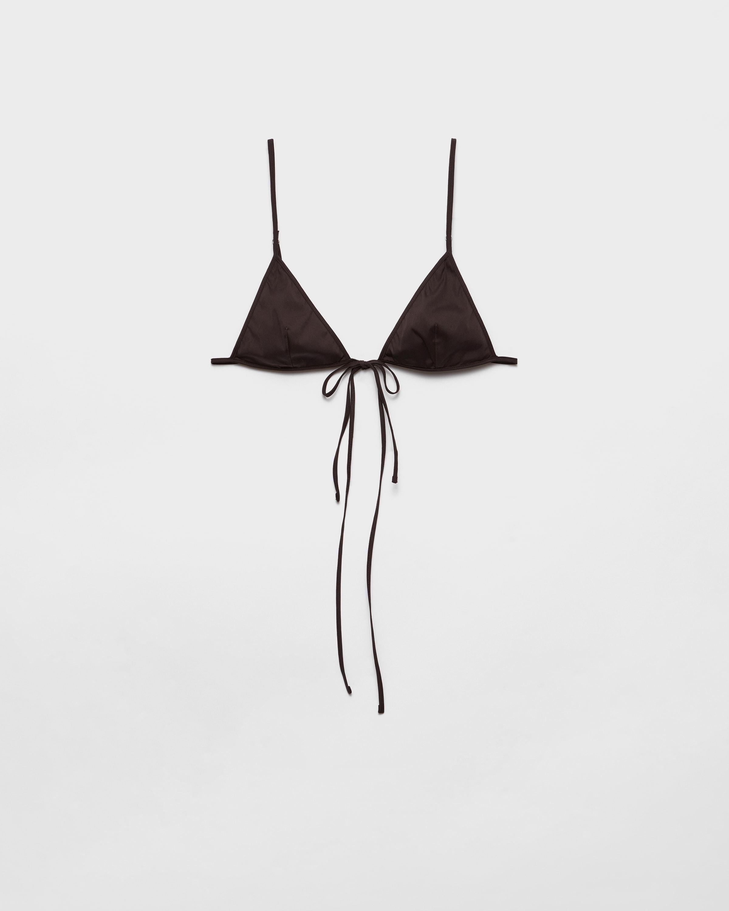 ブラジャー PRADA  Brassiere logo Logo cotton jersey bralette in white - Prada | Mytheresa