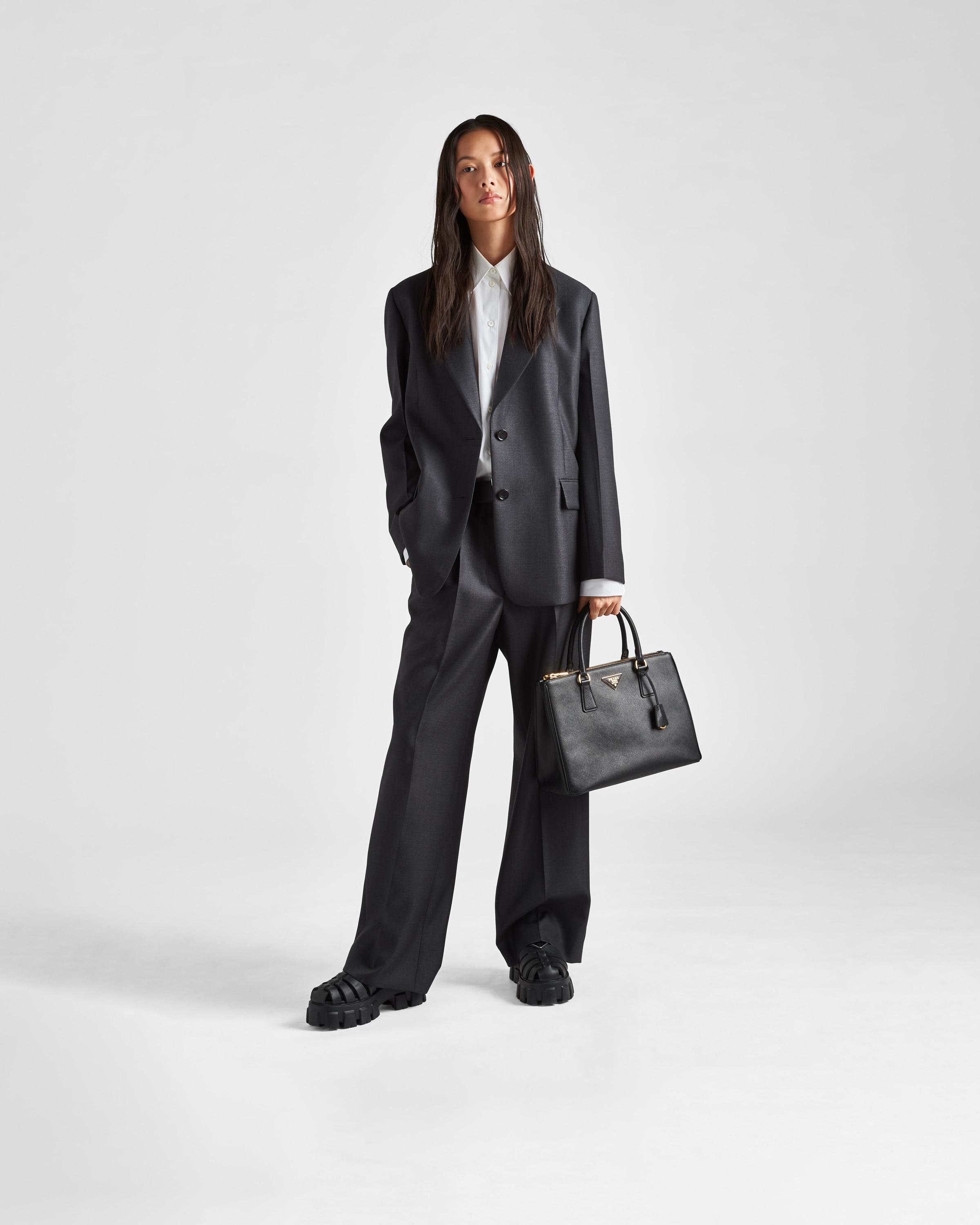 Prada Large Galleria Saffiano Leather Bag in Black | Lyst