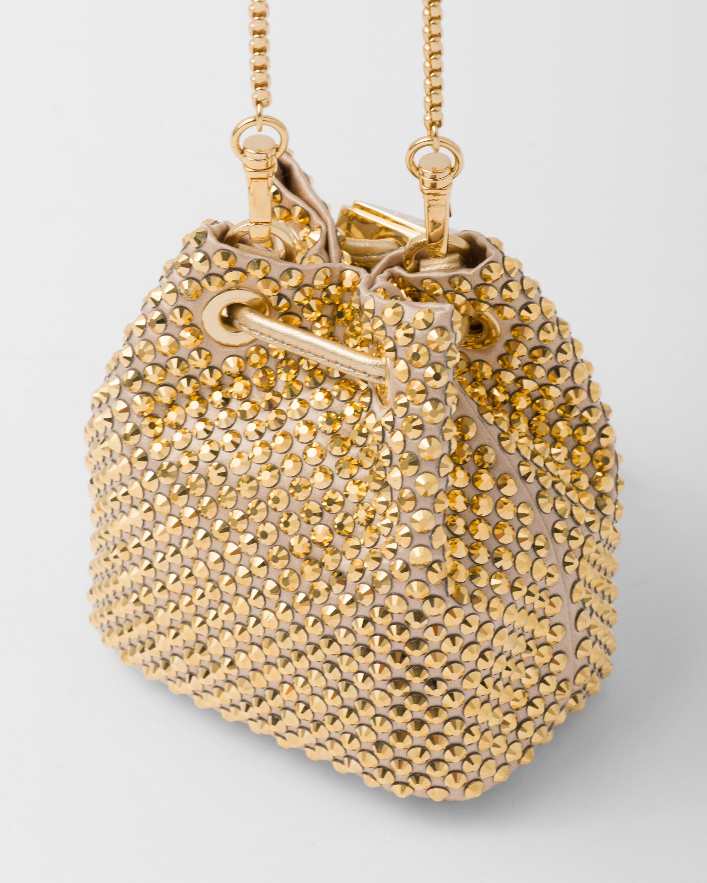 Prada Crystal-Embellished Woven Bucket Bag in Metallic Lyst UK