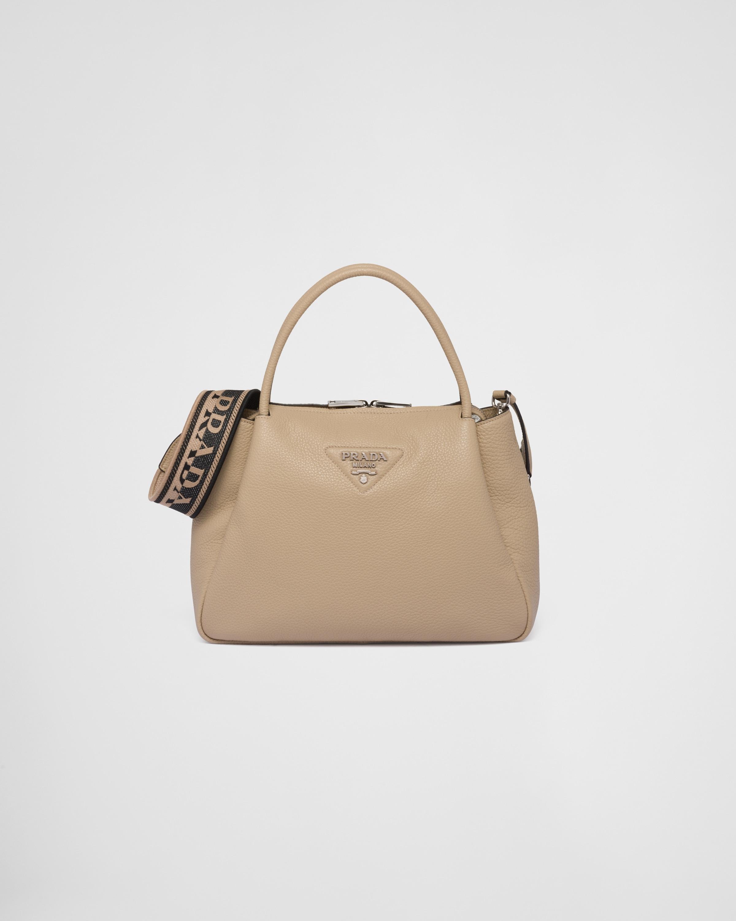 Prada Large Leather Handbag in White | Lyst
