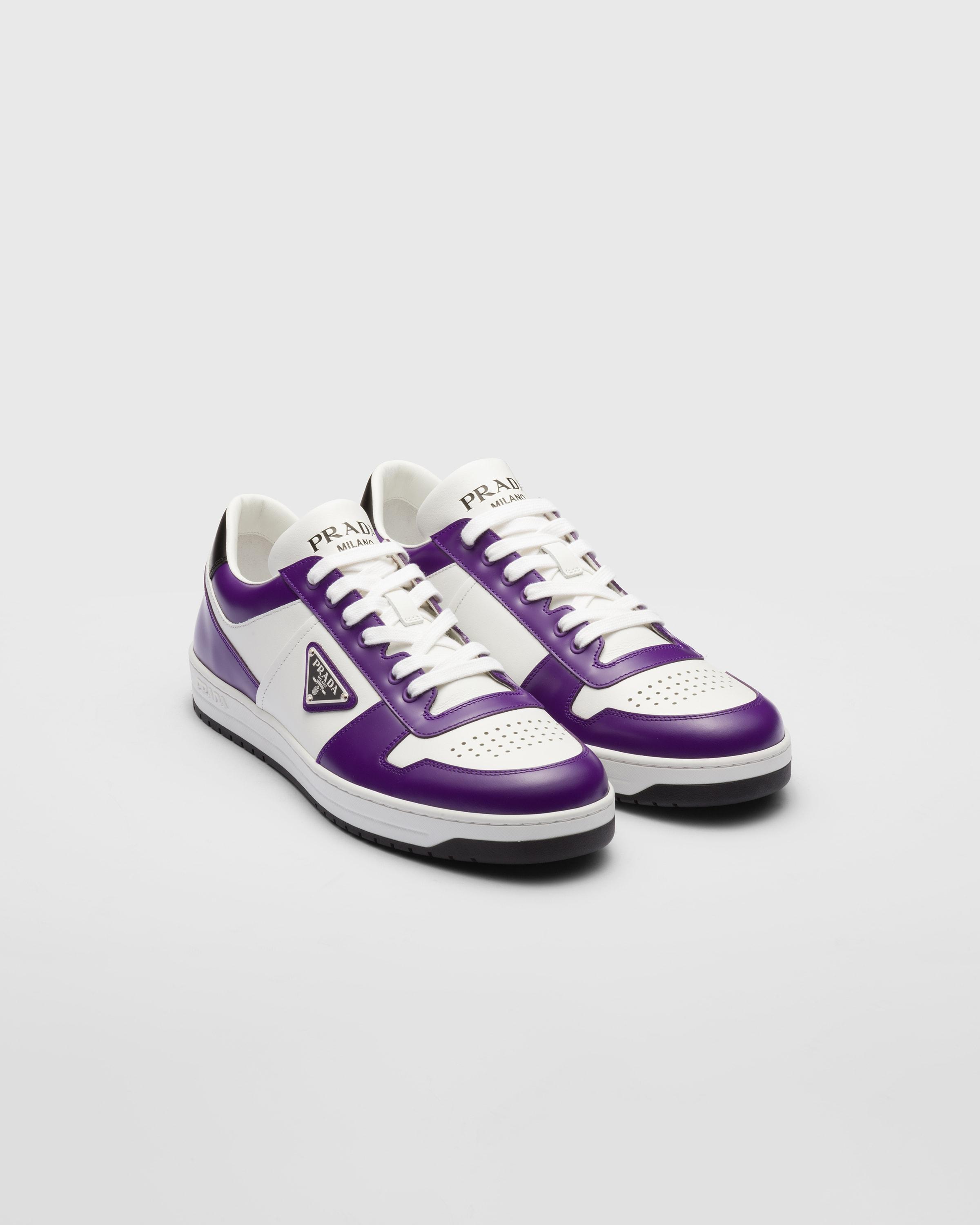 Prada Downtown Leather Sneakers in White for Men | Lyst